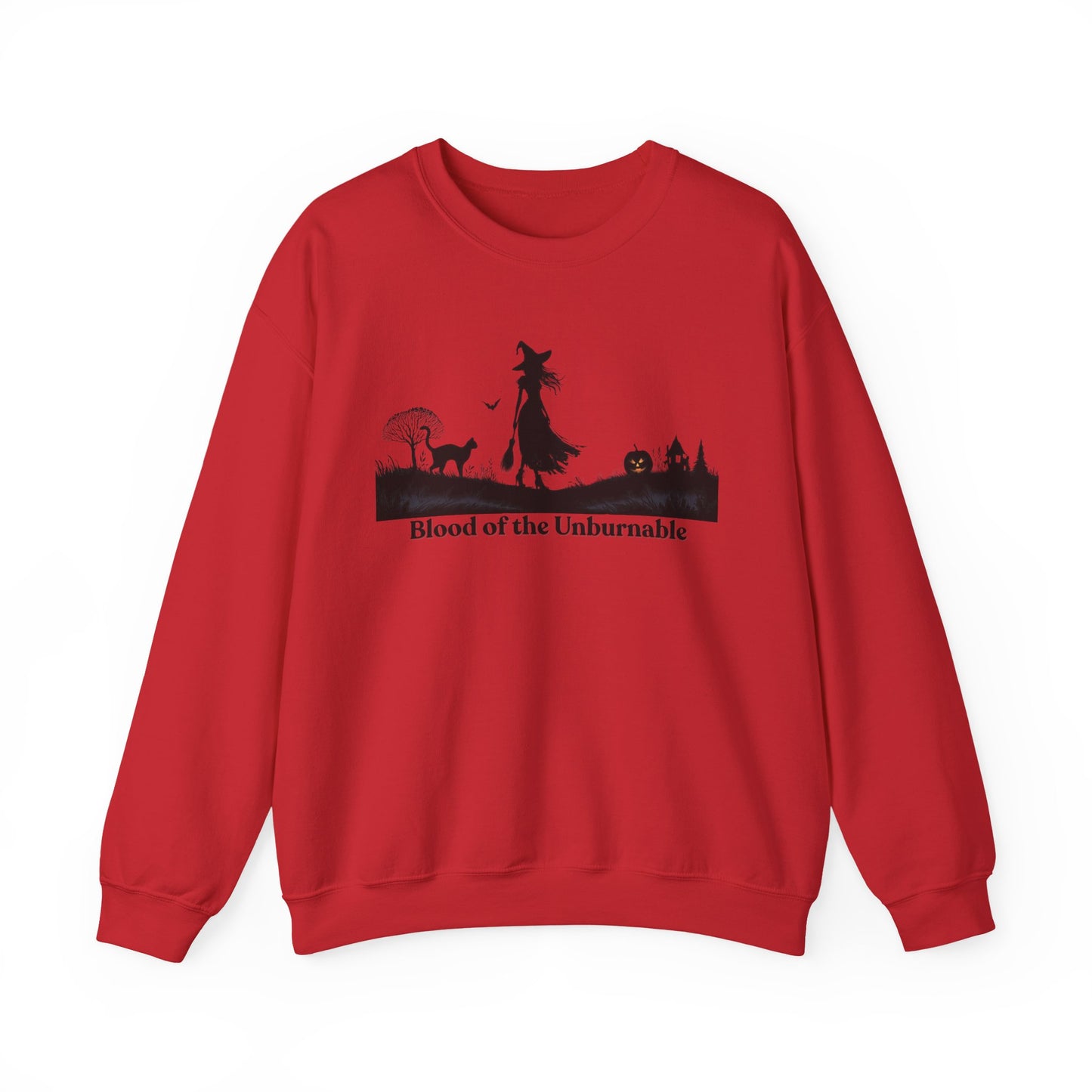 Blood of the Unburnable Witch Sweatshirt, Gothic Halloween Crewneck, Dark Witchy Sweater