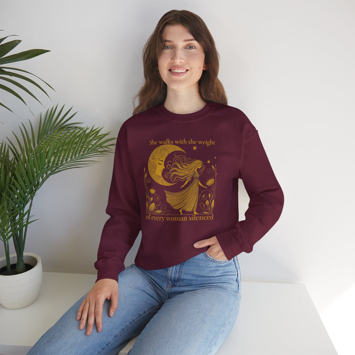 She Walks With the Weight Sweatshirt – Gold Edition