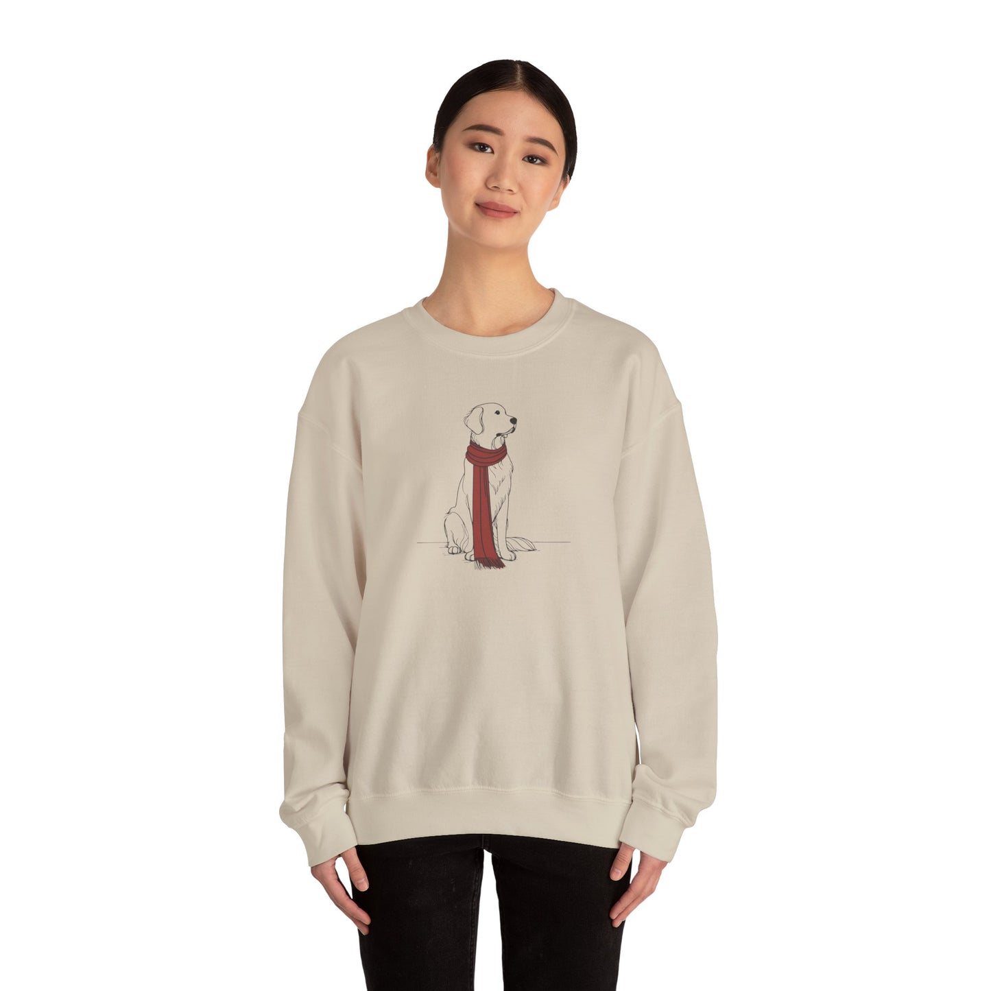 Golden Retriever Scarf Premium Sweatshirt | Cozy Den Edition