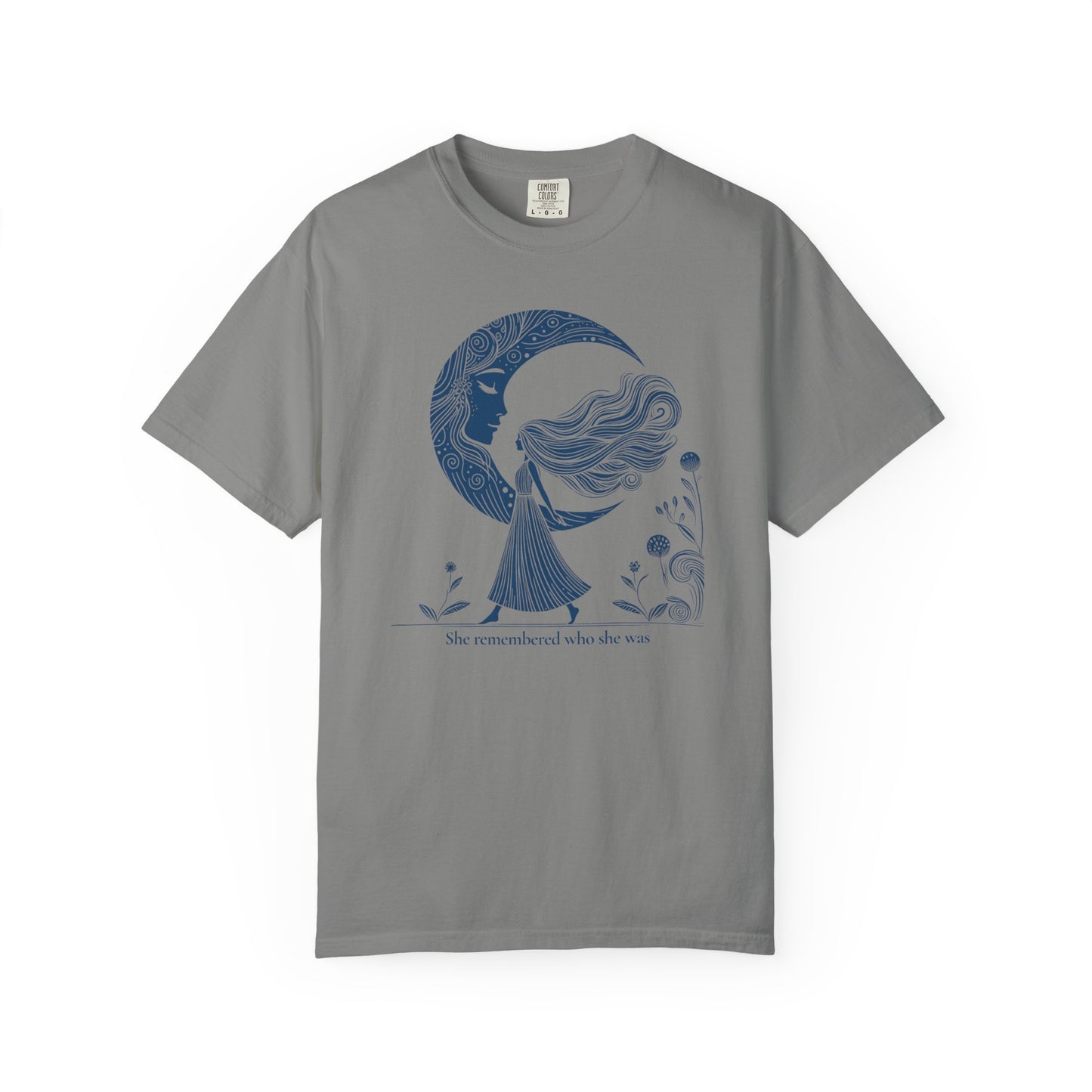 Moon Goddess "She Remembered Who She Was" Comfort Colors T-Shirt