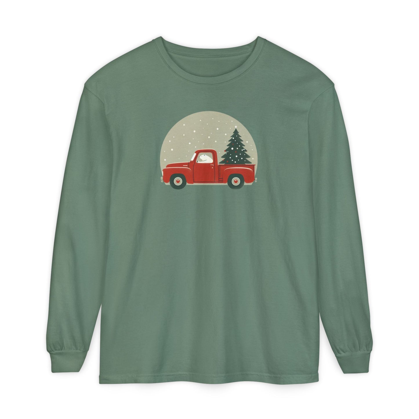 Snow Globe Delivery, Polar Bear Christmas Truck Design Long Sleeve