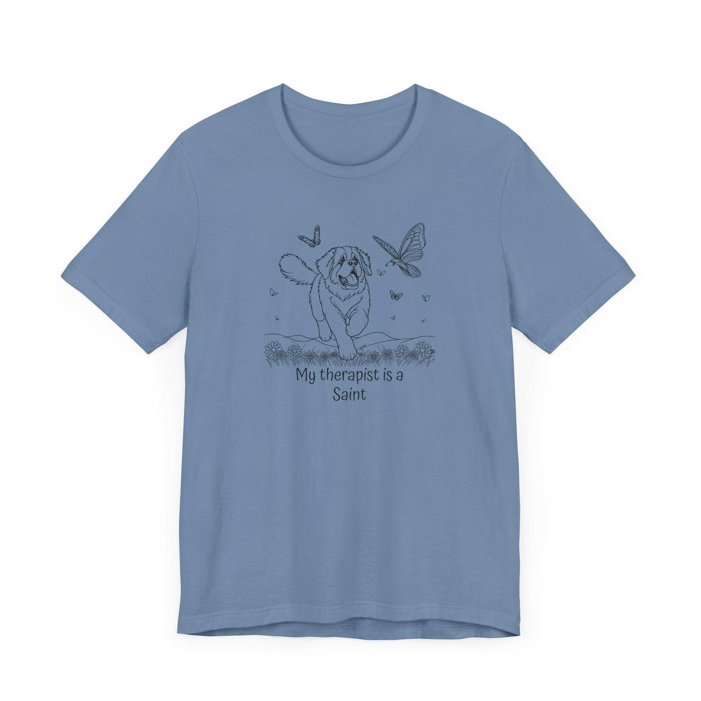 Cute Saint Bernard Dog Therapy T-Shirt - "My therapist is a Saint"