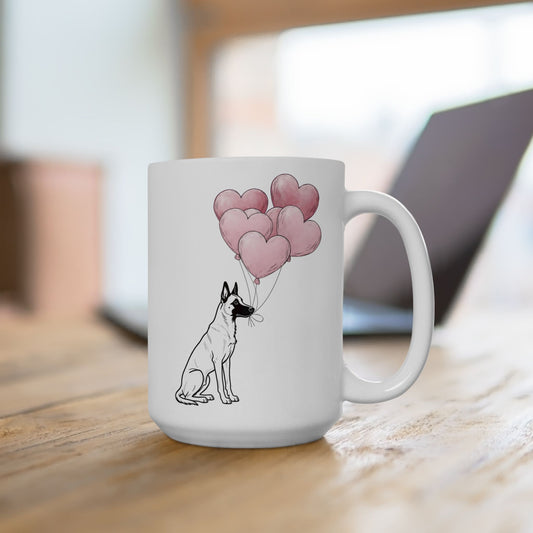 Malinois Heart Balloons Mug | 15oz Loyal Spirit Edition