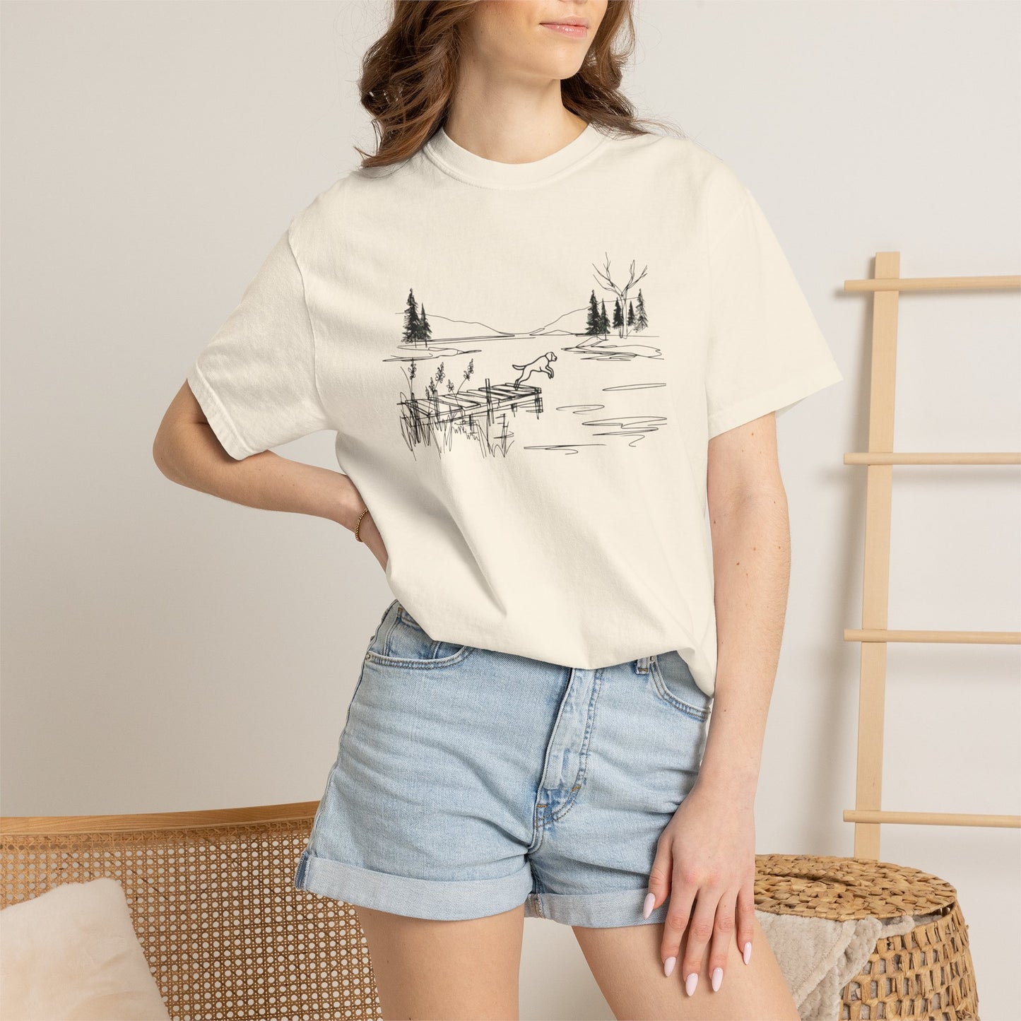 Minimalist Lake Dog Comfort Colors Tee