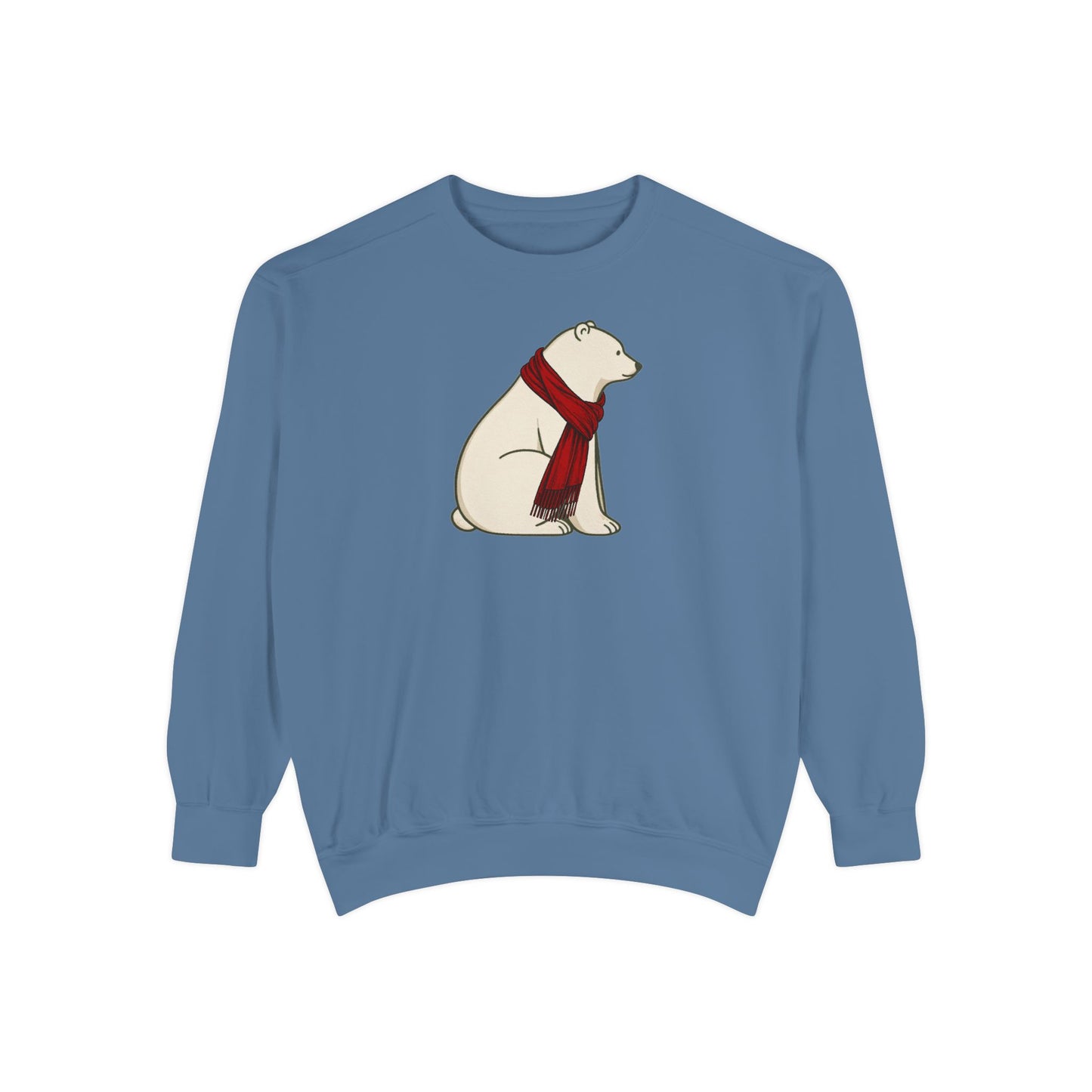 Polar Bear Scarf Sweatshirt | Cozy Winter Bear Crewneck