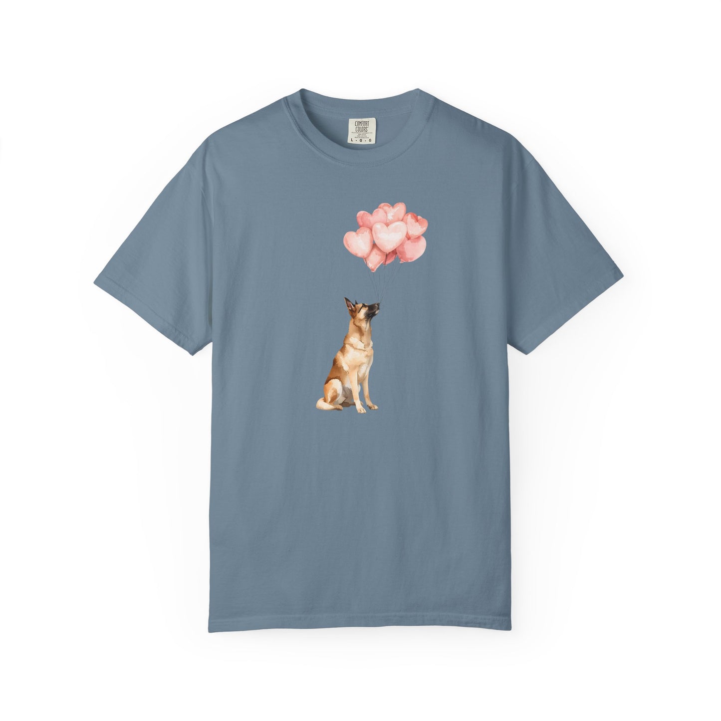 Belgian Malinois with Heart Balloons Comfort Colors Tee