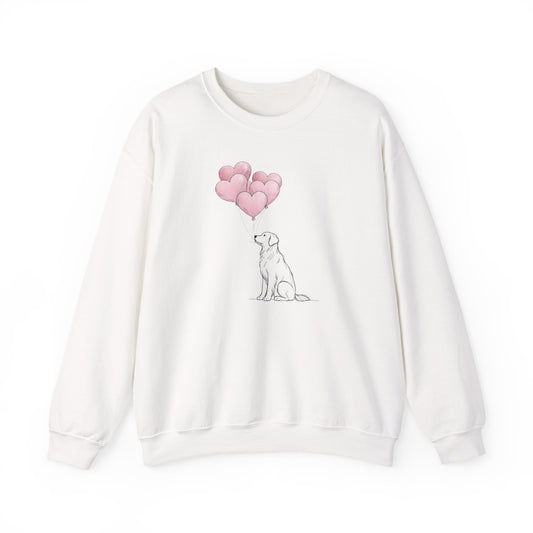 Golden Retriever Heart Balloon Premium Sweatshirt | Storybook Den Edition