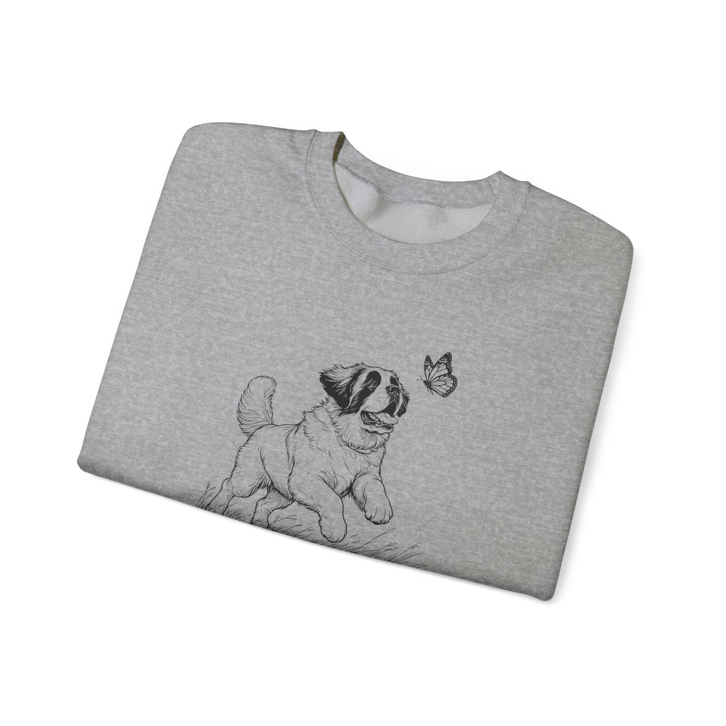 Saint Bernard Dog Chasing Butterfly Sweatshirt - Stompy Paws