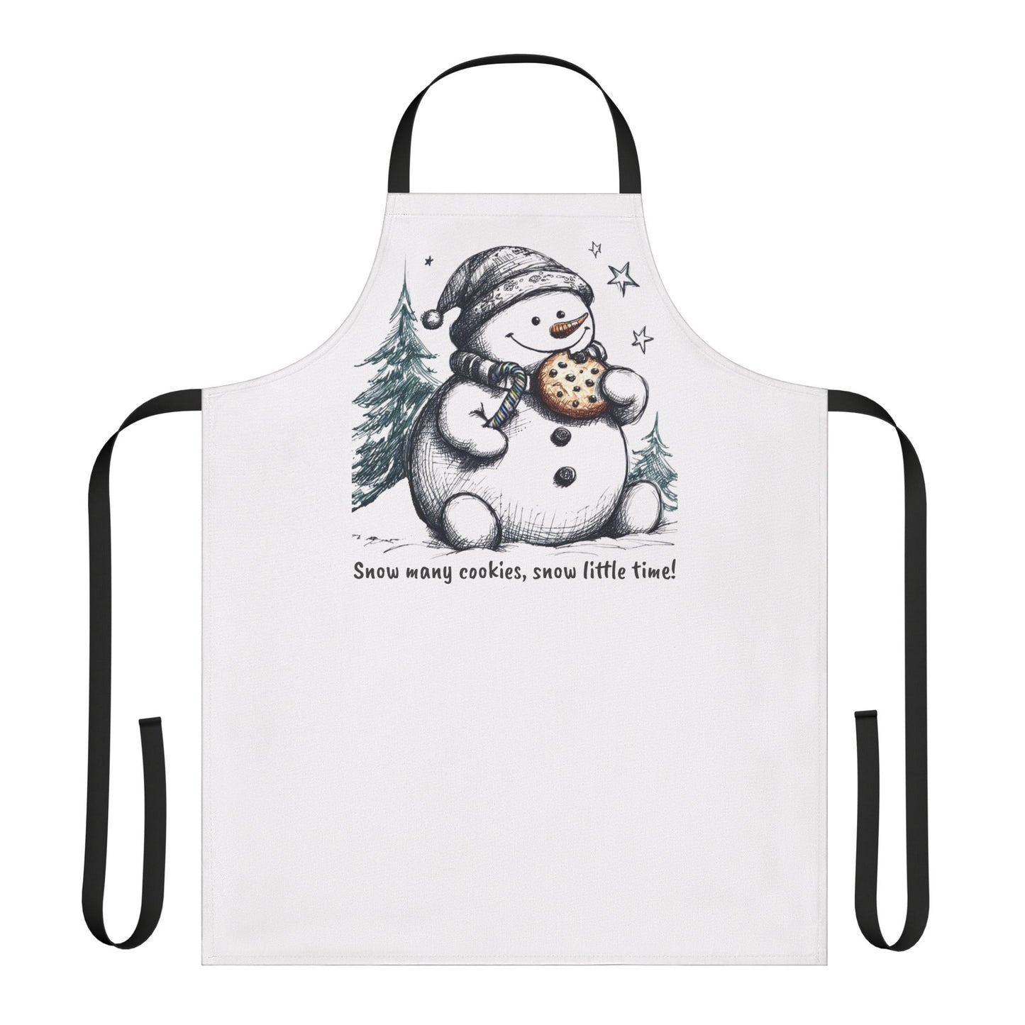 Snowman Christmas Apron, Cookie Baking Holiday Apron