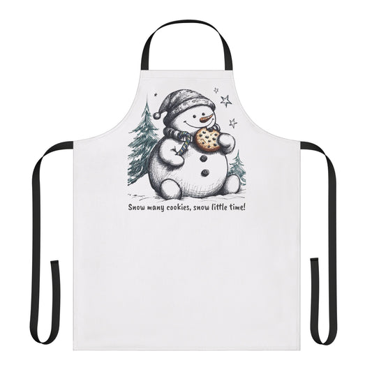 Snowman Christmas Apron, Cookie Baking Holiday Apron