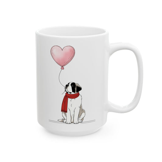 Heart Balloon St. Bernard Mug | 15oz Gentle Spirit Edition