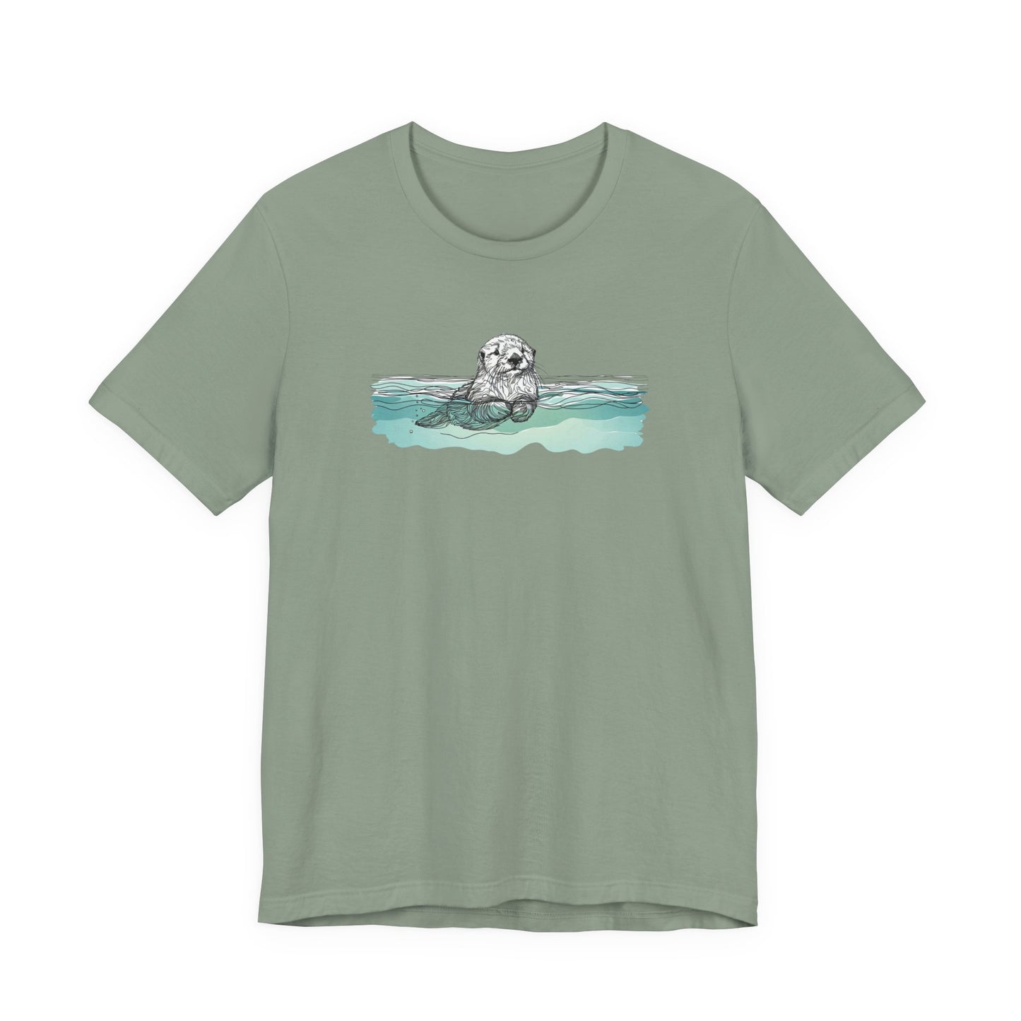 Floating Sea Otter Tee, Peaceful Ocean Graphic Shirt