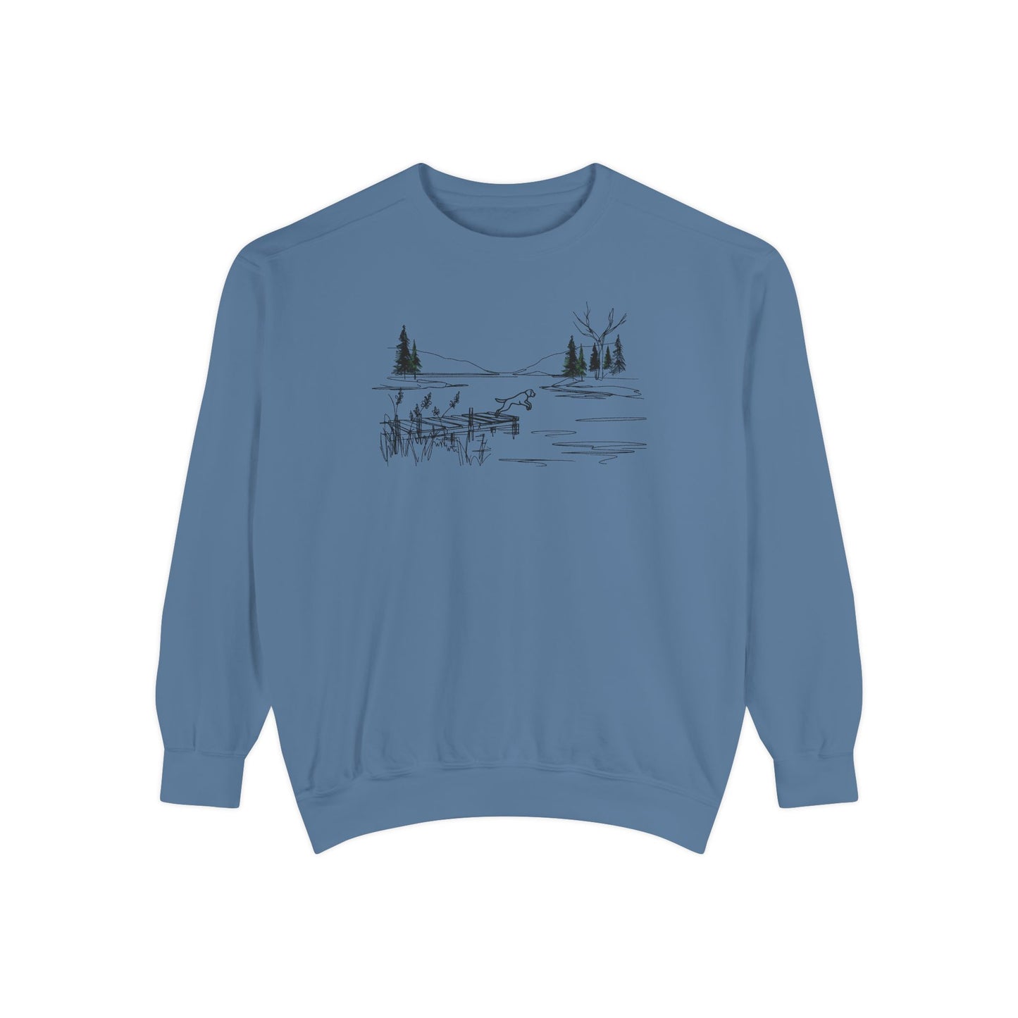 Minimalist Lake Dog Sweatshirt