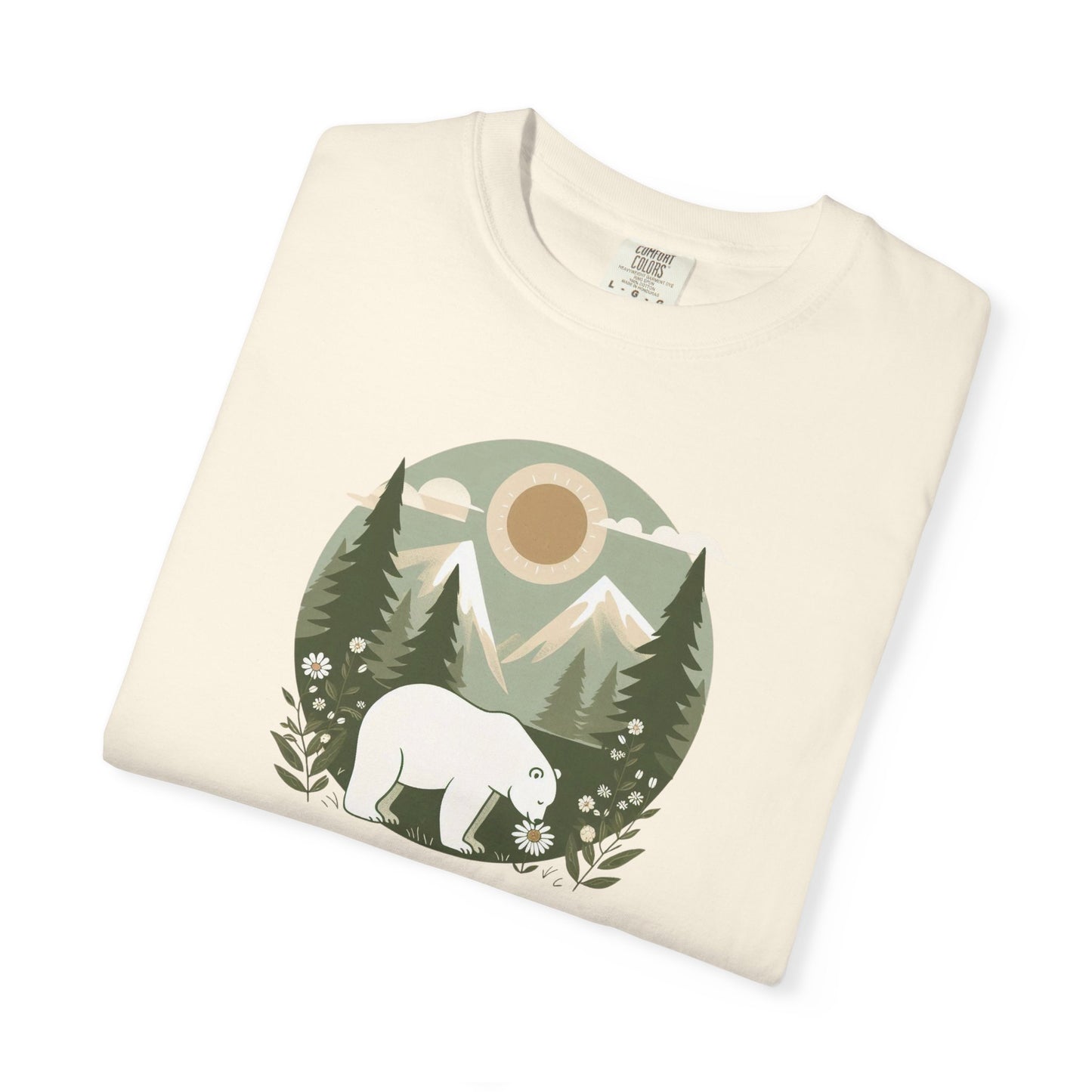 Polar Bear Evergreen Comfort Colors Tee