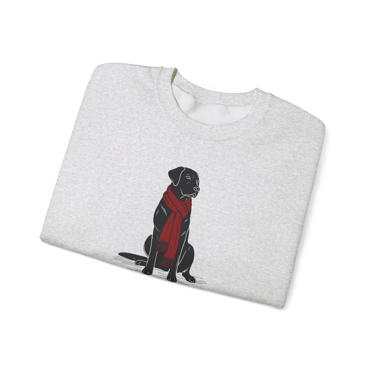 Black Lab Scarf Premium Sweatshirt | Cozy Den Edition