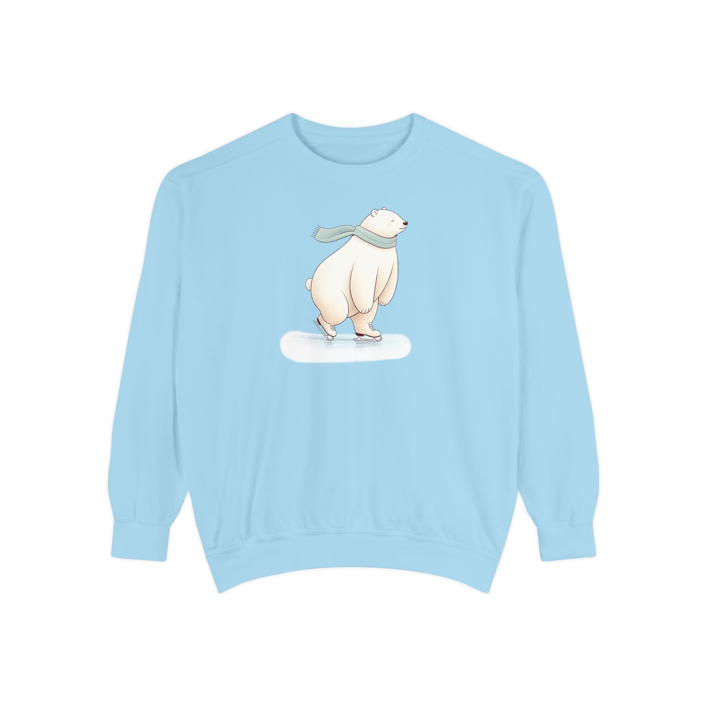 Ice Skating Polar Bear Comfort Colors Sweatshirt