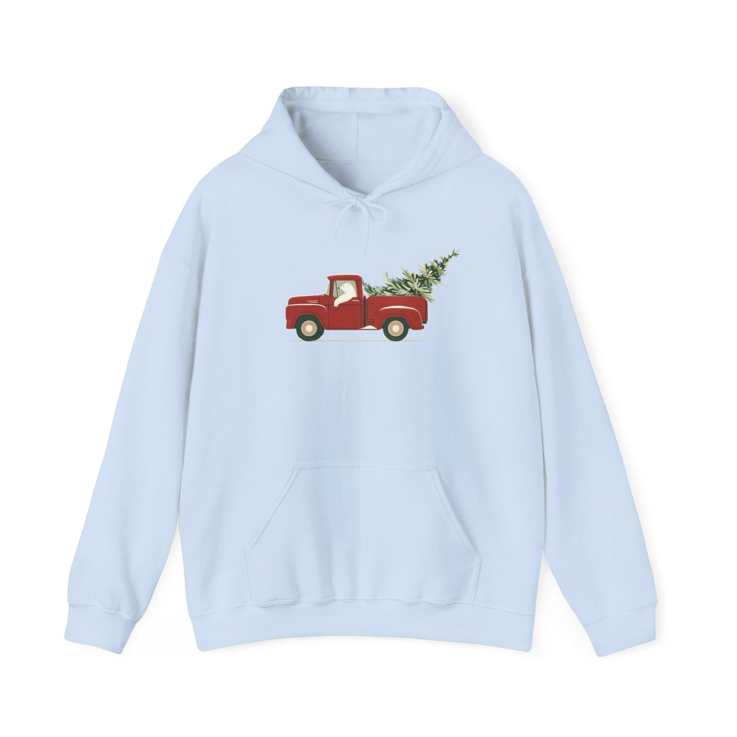 Polar Bear Christmas Truck, Heavyweight Hoodie