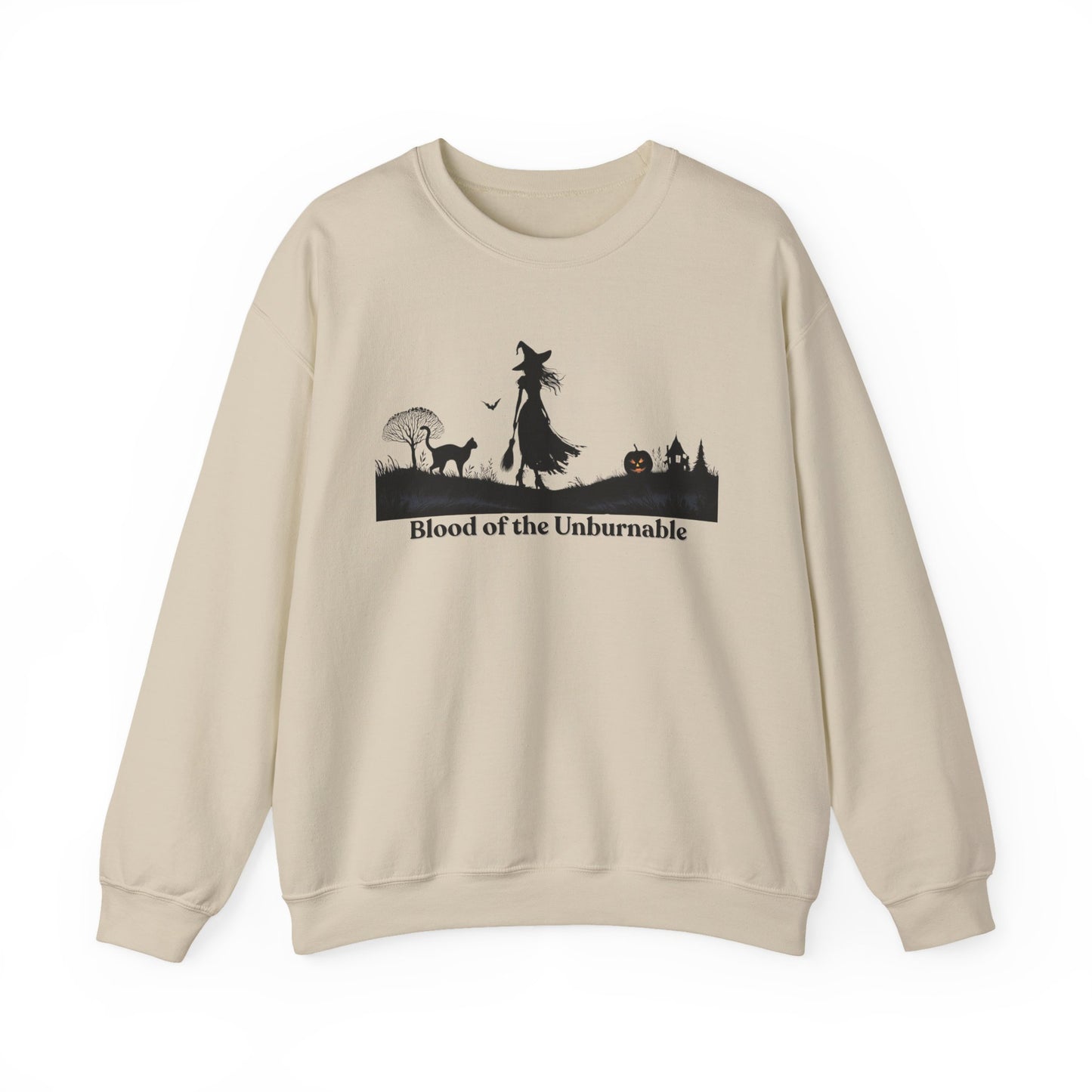 Blood of the Unburnable Witch Sweatshirt, Gothic Halloween Crewneck, Dark Witchy Sweater