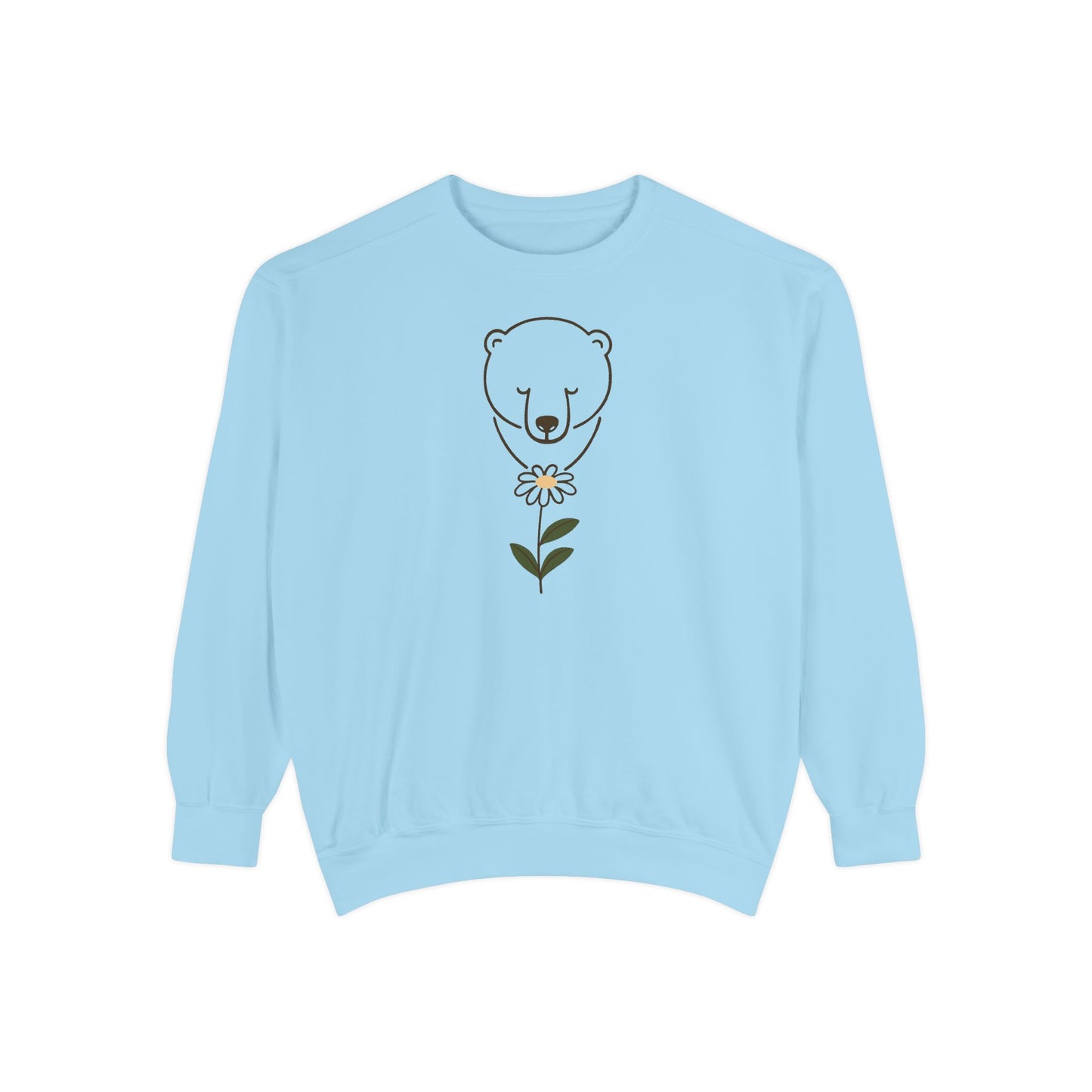 Polar Bear Daisy Comfort Colors Sweatshirt