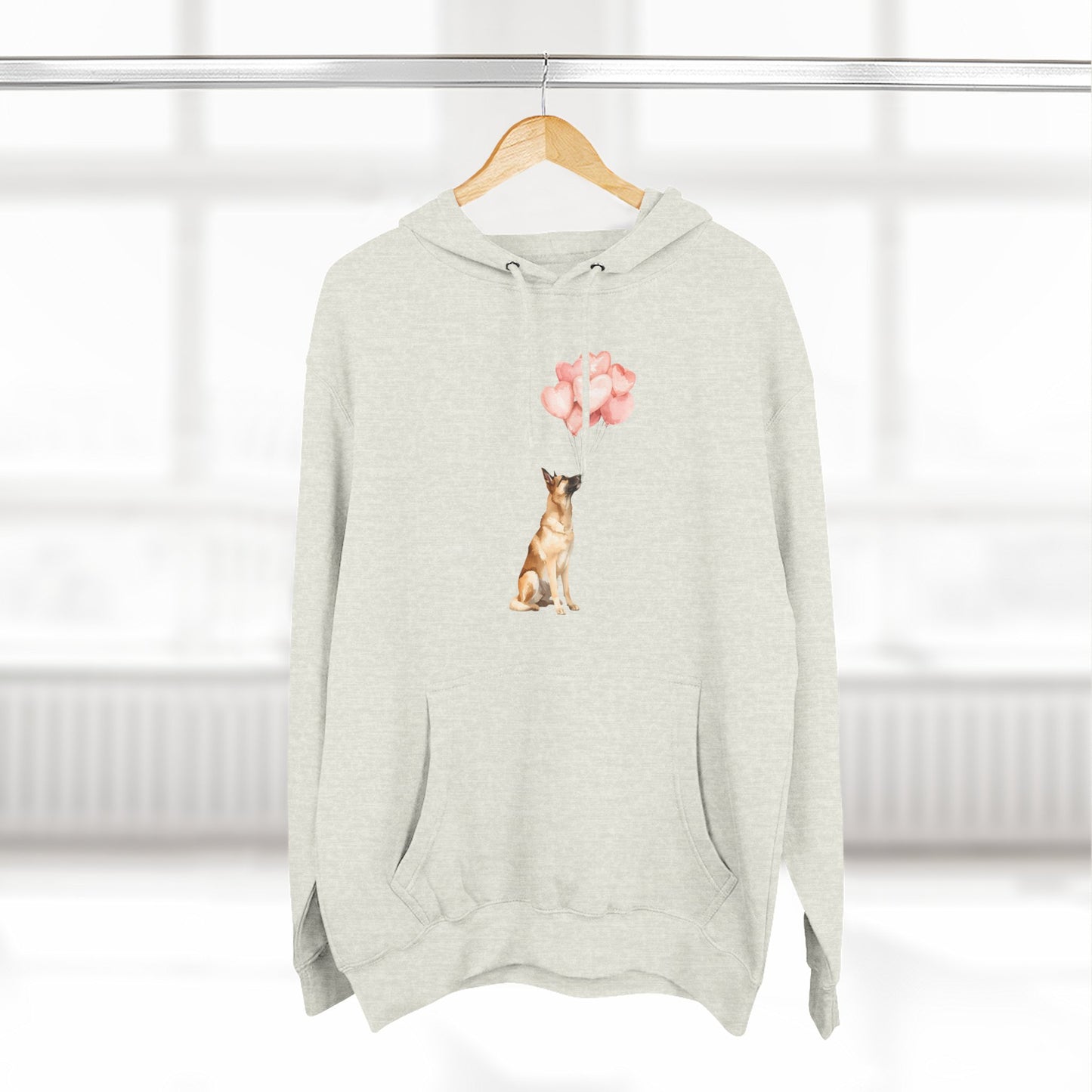 Belgian Malinois Heart Balloons Hoodie