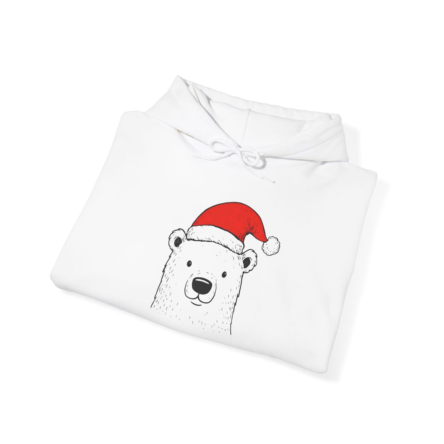 Cute Polar Bear Santa Hat Hoodie