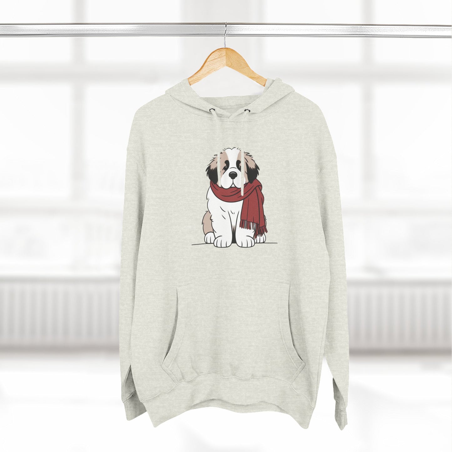 Winter Saint Bernard Winter Scarf Hoodie