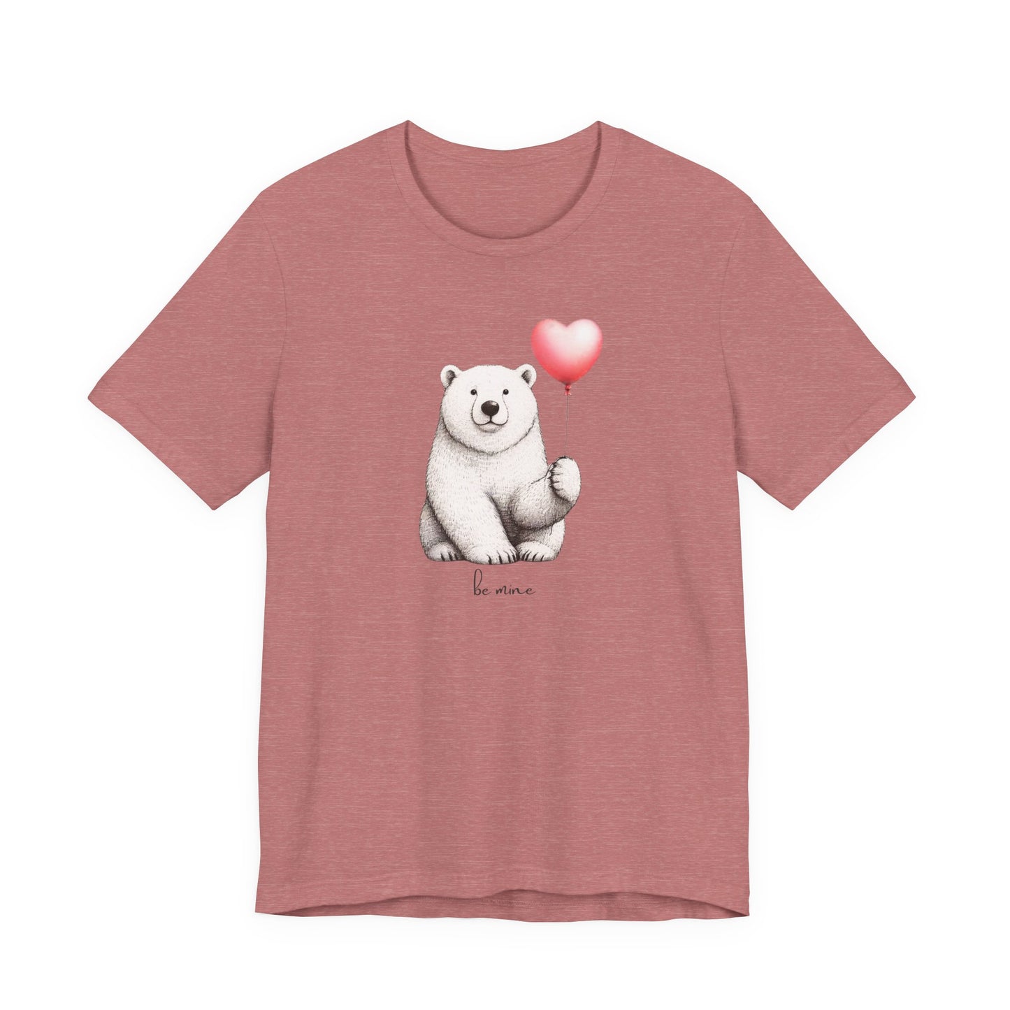 Be Mine Polar Bear T-Shirt, Heart Balloon Valentine Tee