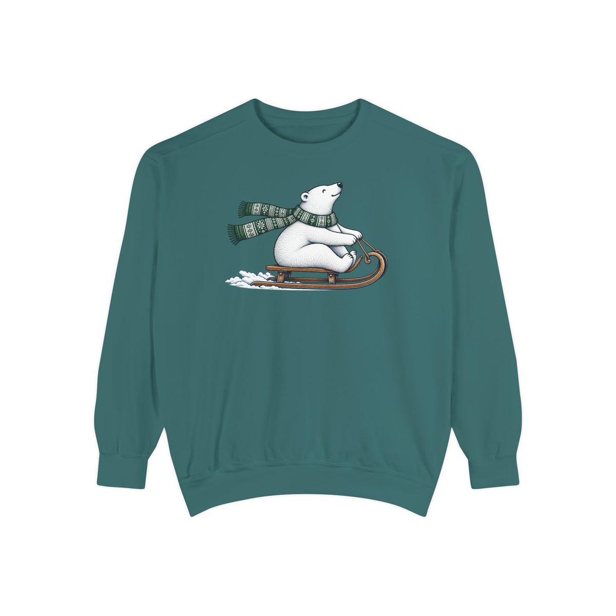 Sledding Polar Bear Sweatshirt | Cozy Winter Bear