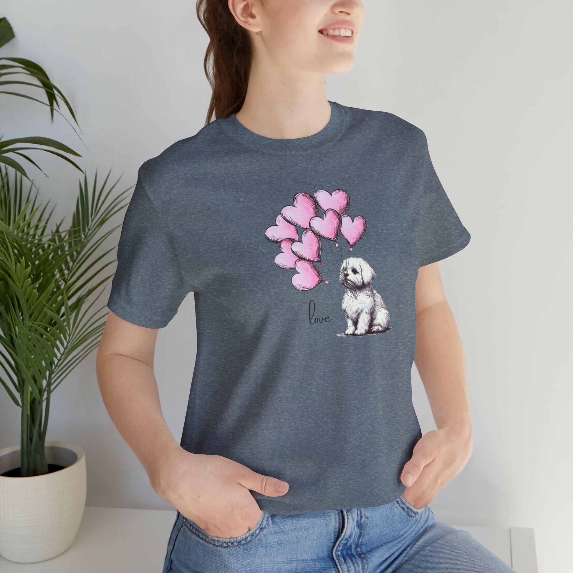 Maltese Dog Balloon Tee - Stompy Paws