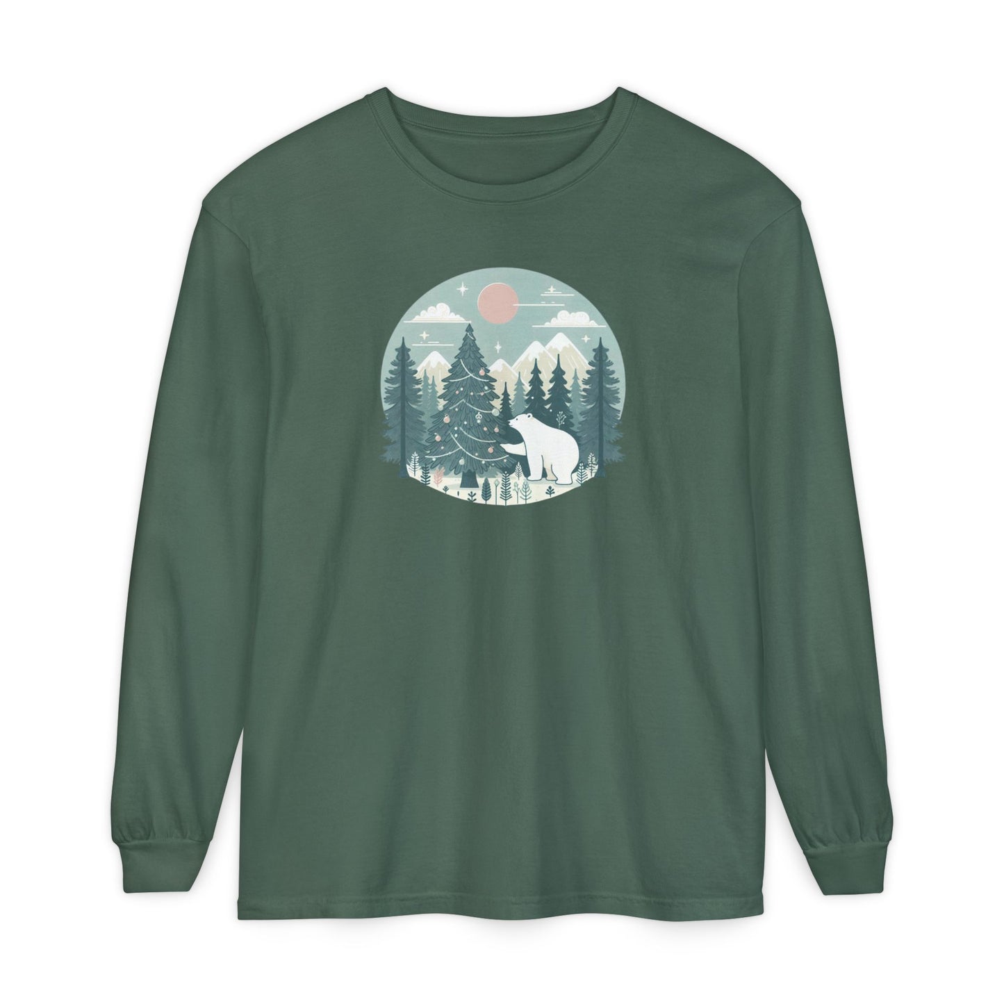 Festive Forest Polar Bear Long Sleeve | Holiday Den Edition