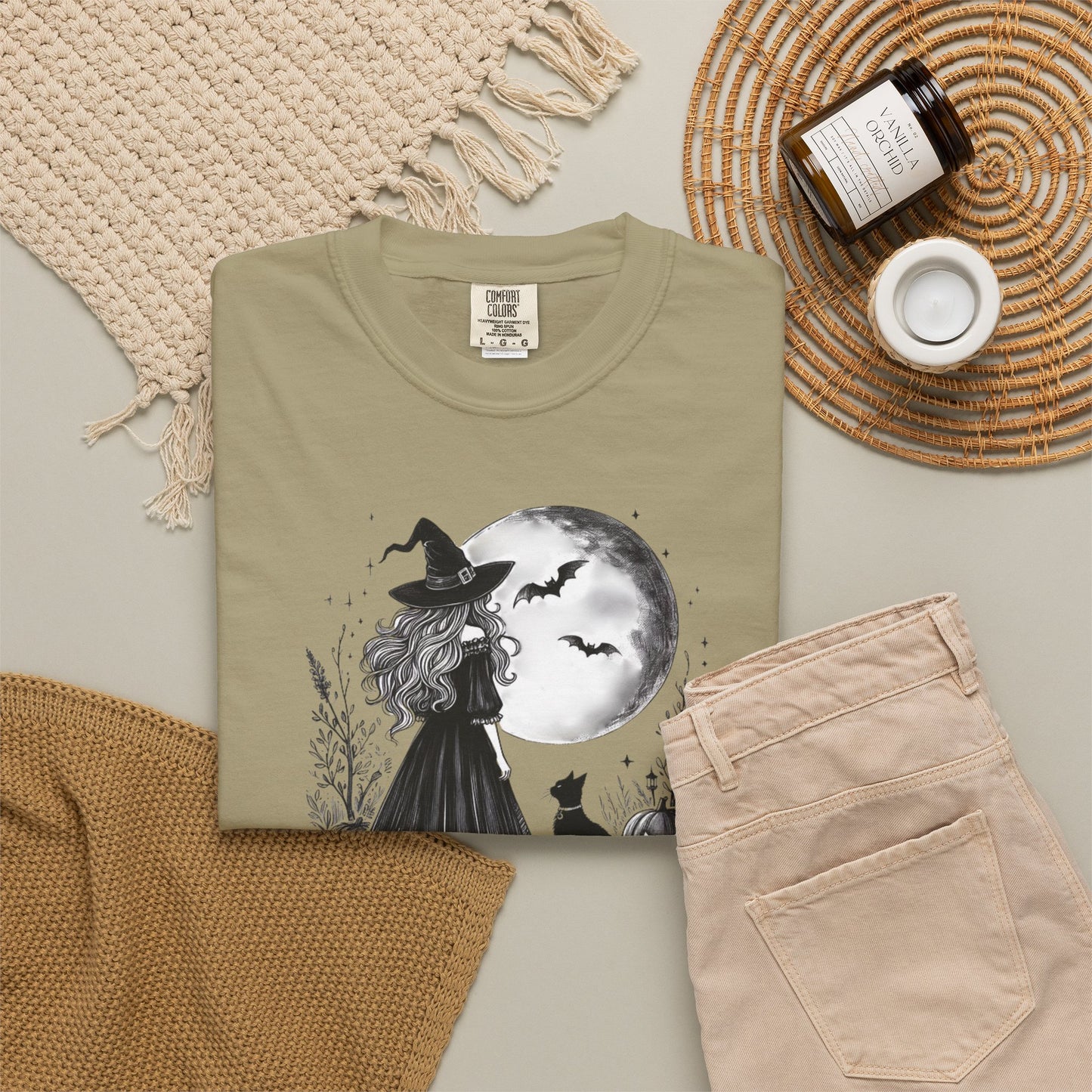Comfort Colors Halloween Witch Moon Tee