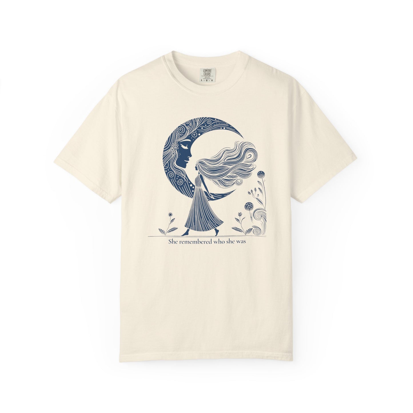 Moon Goddess "She Remembered Who She Was" Comfort Colors T-Shirt