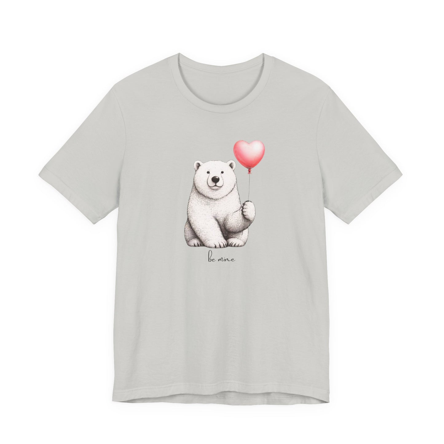 Be Mine Polar Bear T-Shirt, Heart Balloon Valentine Tee