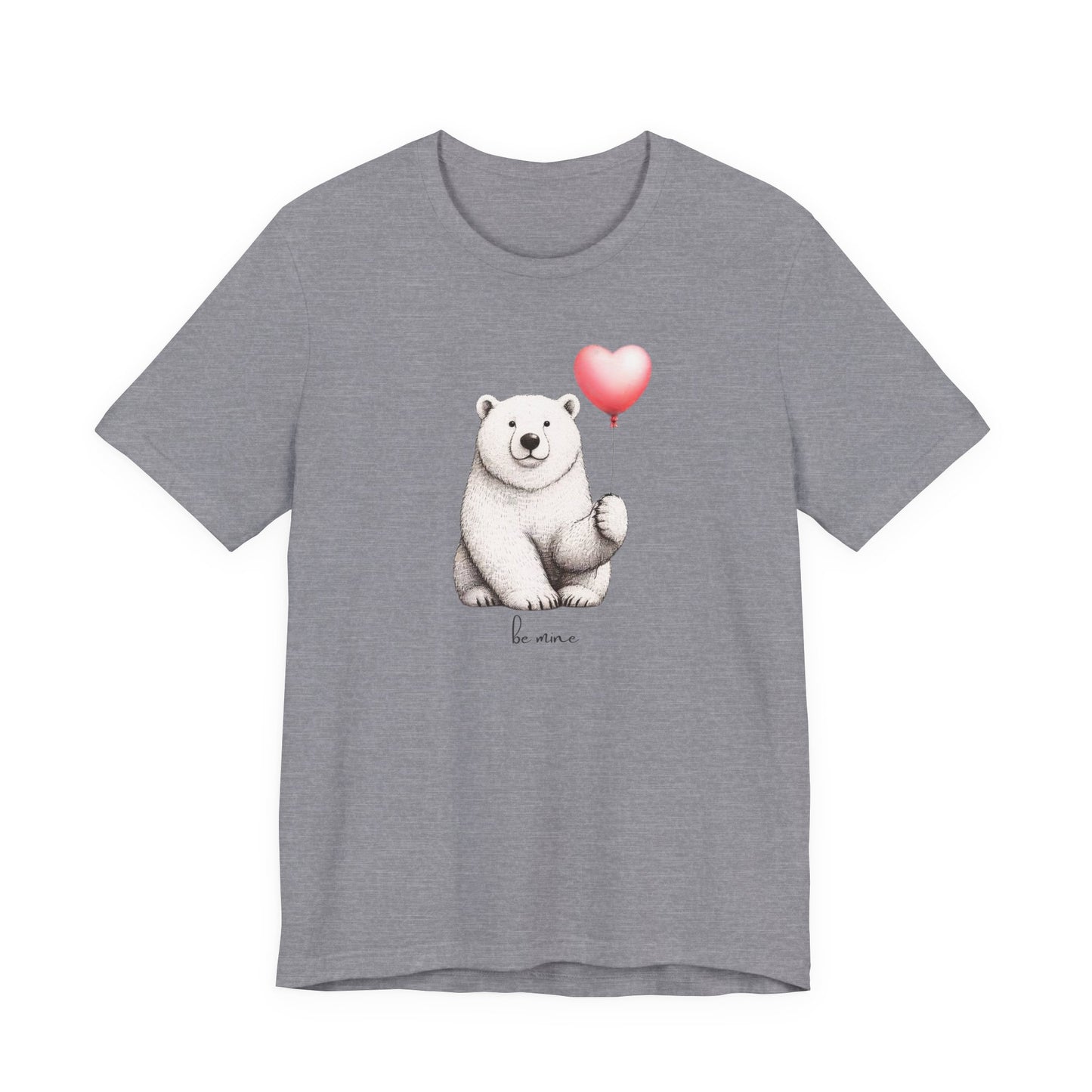 Be Mine Polar Bear T-Shirt, Heart Balloon Valentine Tee