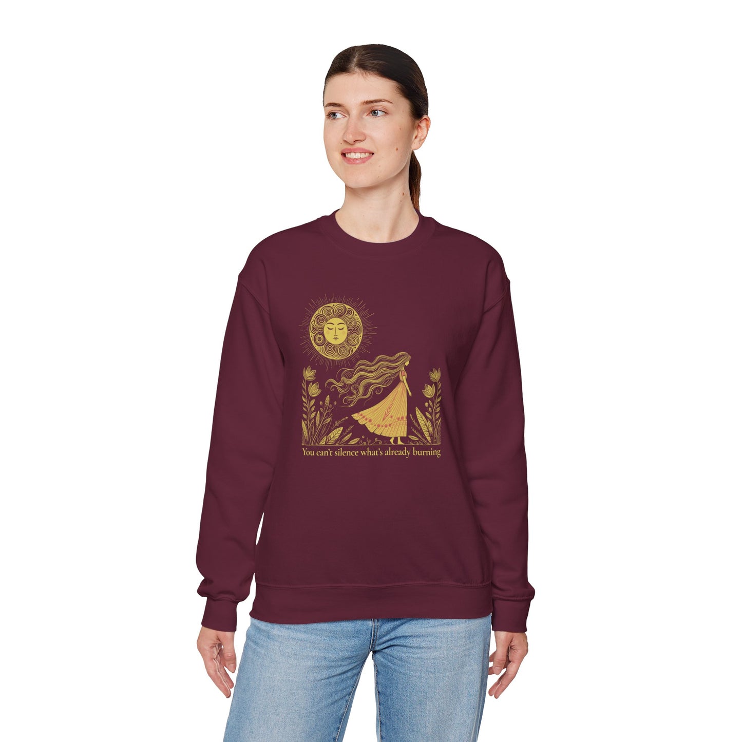 You Can’t Silence What’s Already Burning Sweatshirt – Gold Edition