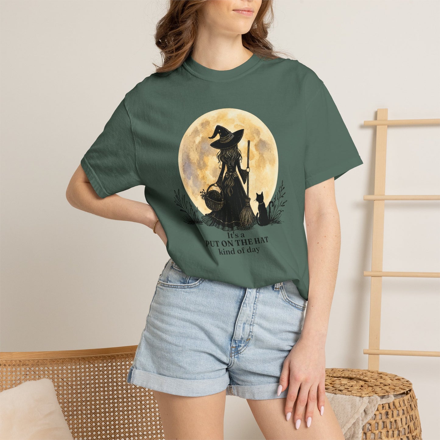 It's a Put on the Hat Kind of Day | Comfort Colors® Witch Graphic T-Shirt