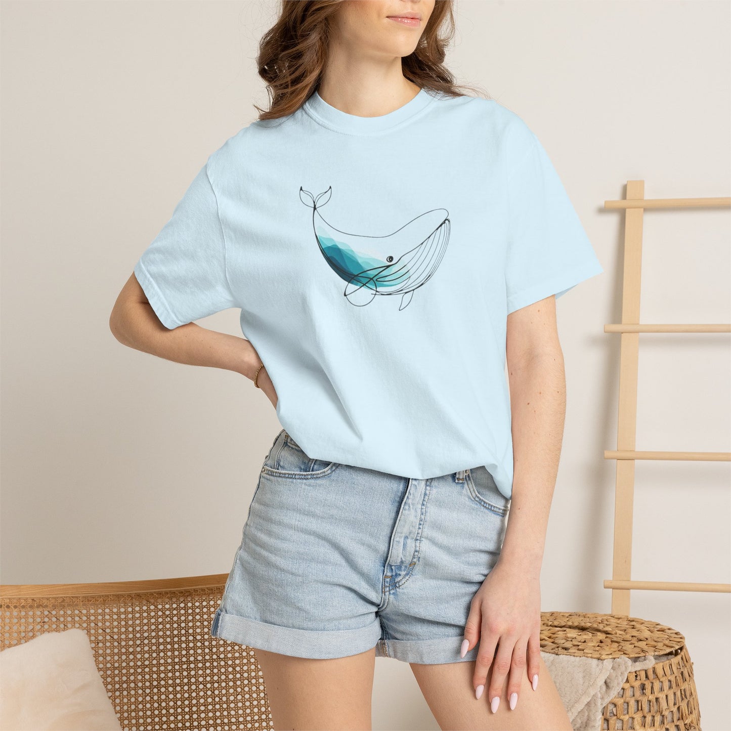 Minimalist Whale Comfort Colors Tee