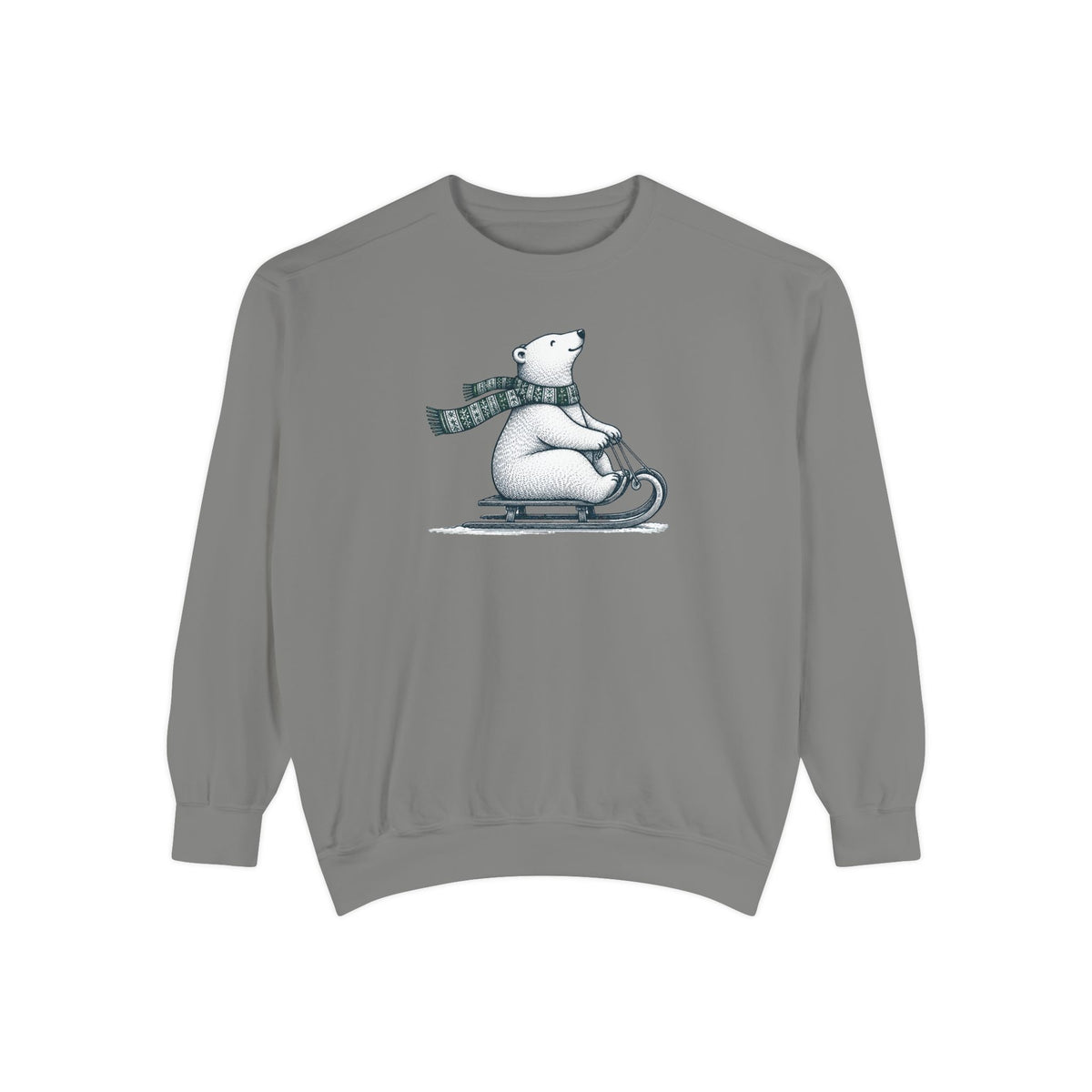 Polar Bear Sledding Sweatshirt | Cozy Winter Bear