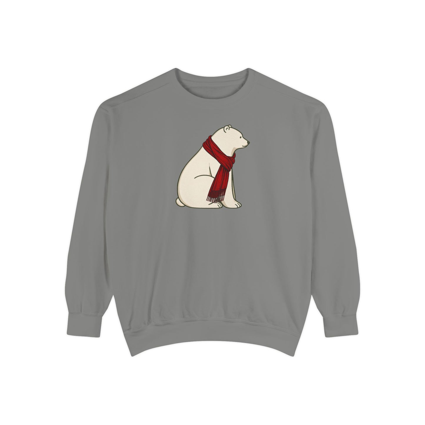 Polar Bear Scarf Sweatshirt | Cozy Winter Bear Crewneck