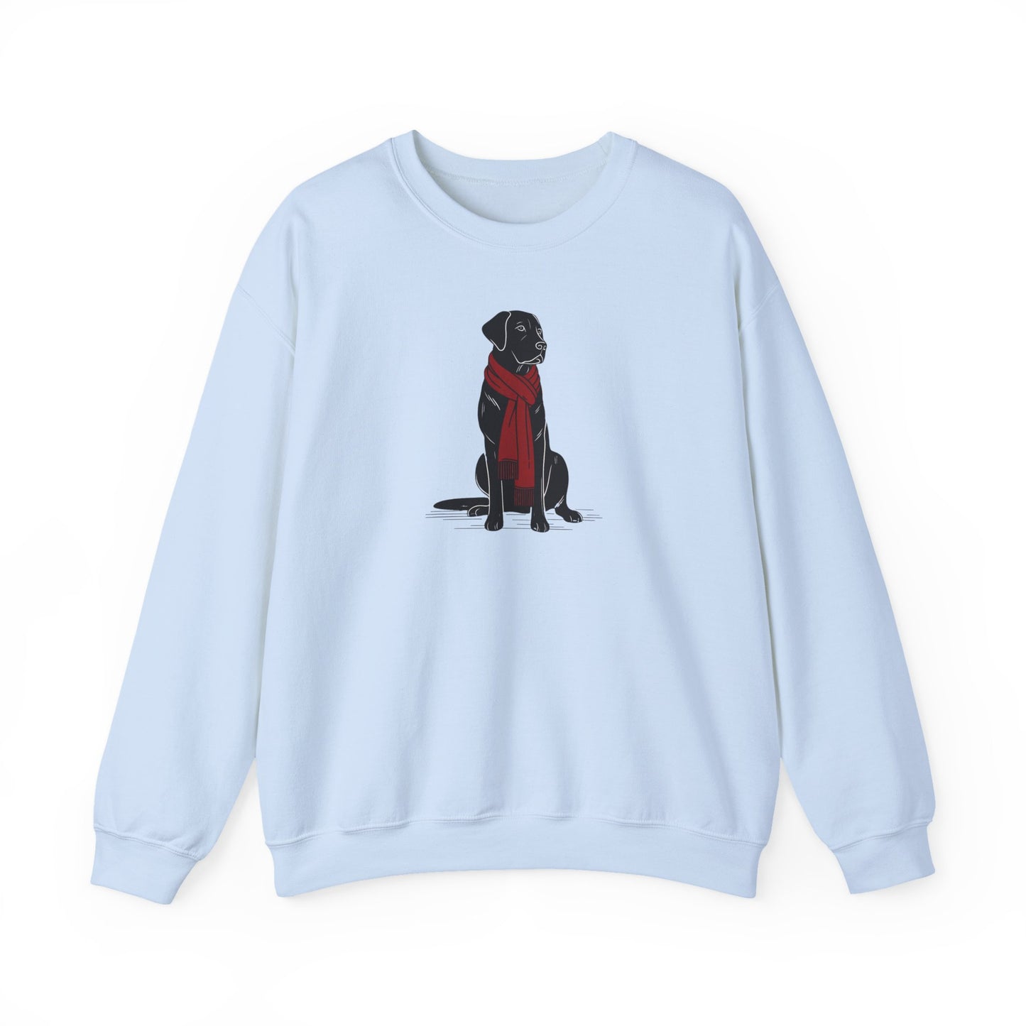 Black Lab Scarf Premium Sweatshirt | Cozy Den Edition