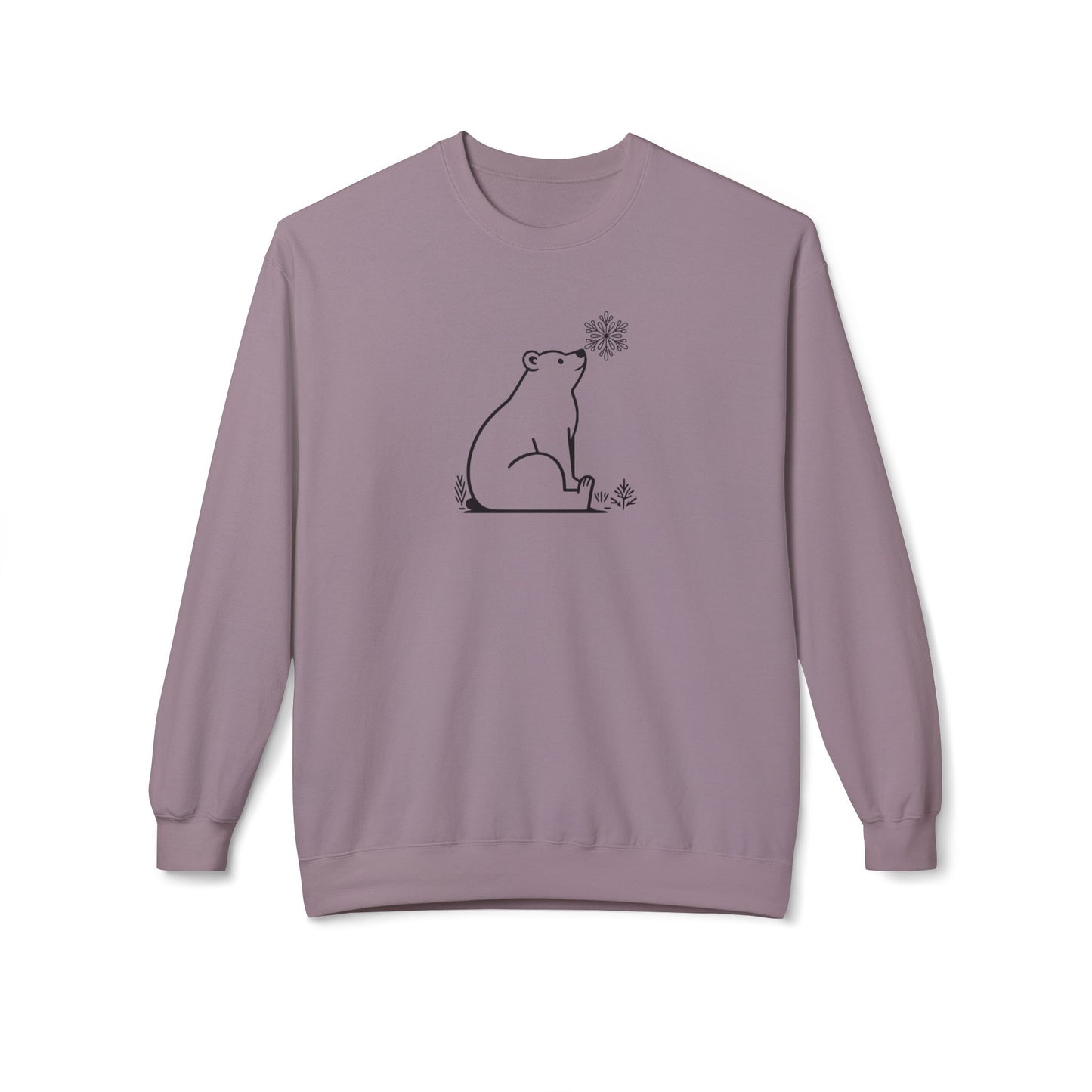 Polar Bear Snowflake Sweatshirt | Minimalist Winter Crewneck