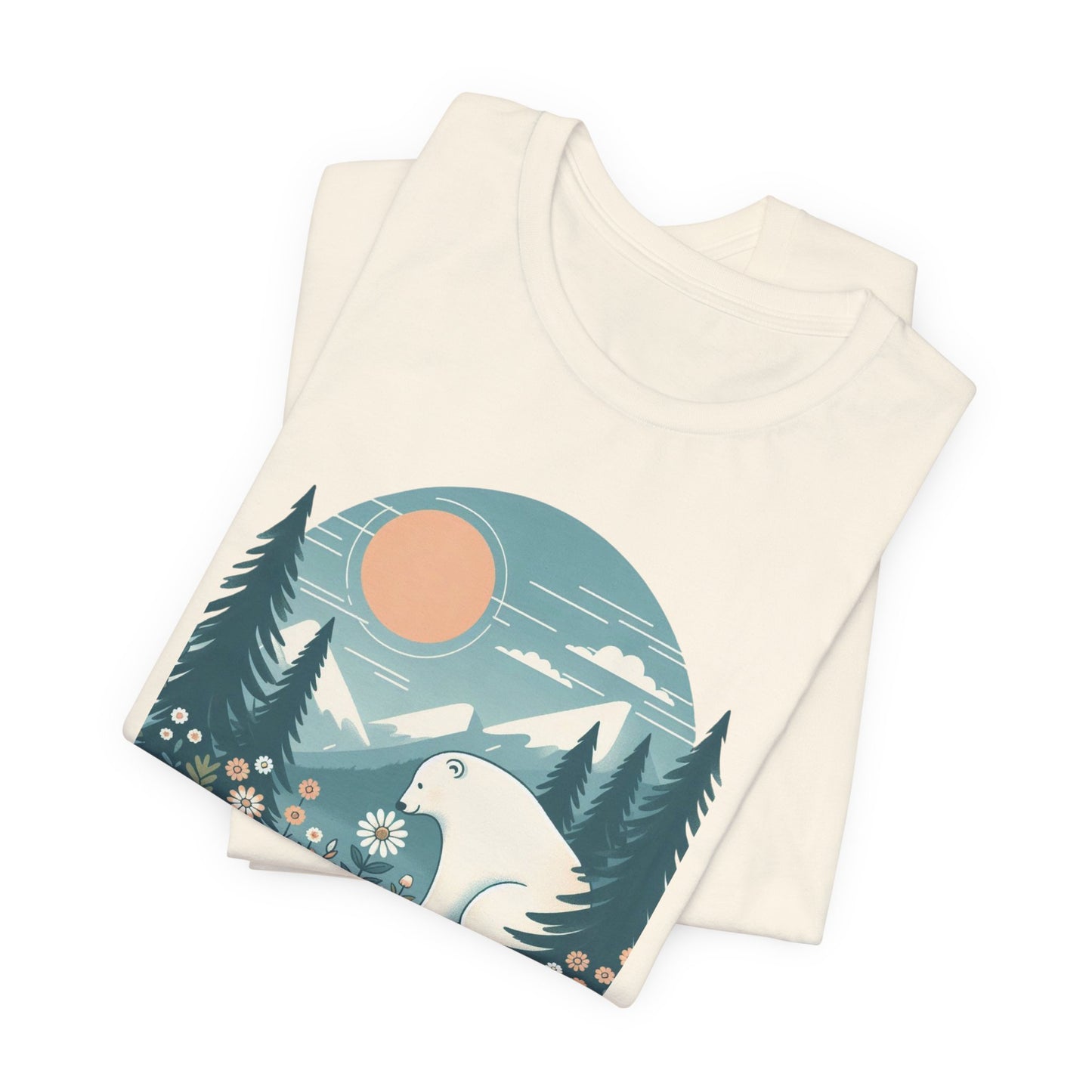 Polar Bear Mountain Nature Tee| Polar Bear Wildflower Graphic