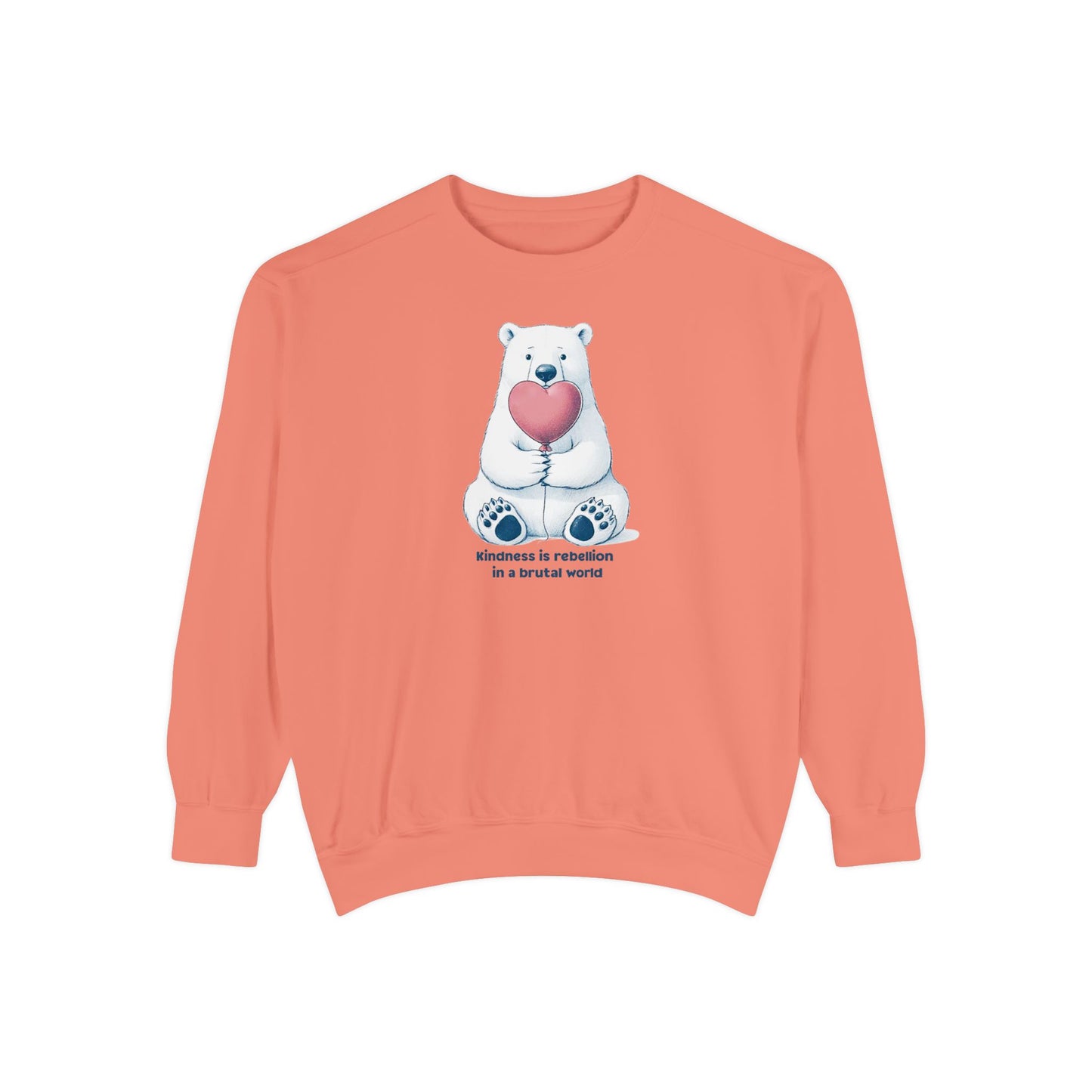 Comfort Colors Polar Bear Kindness Sweatshirt Tags