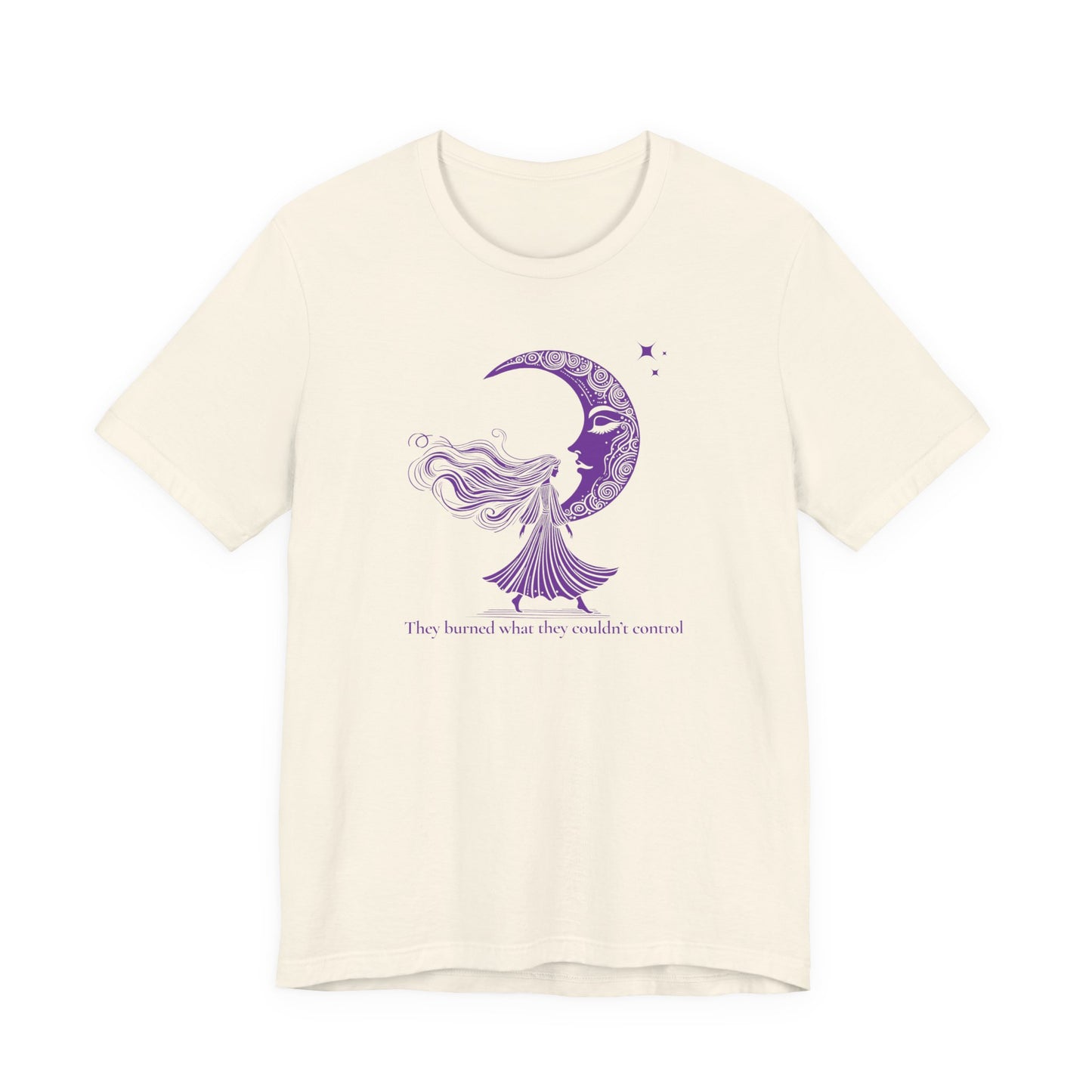 They Burned What They Couldn't Control Tee, Purple Moon Feminist Shirt