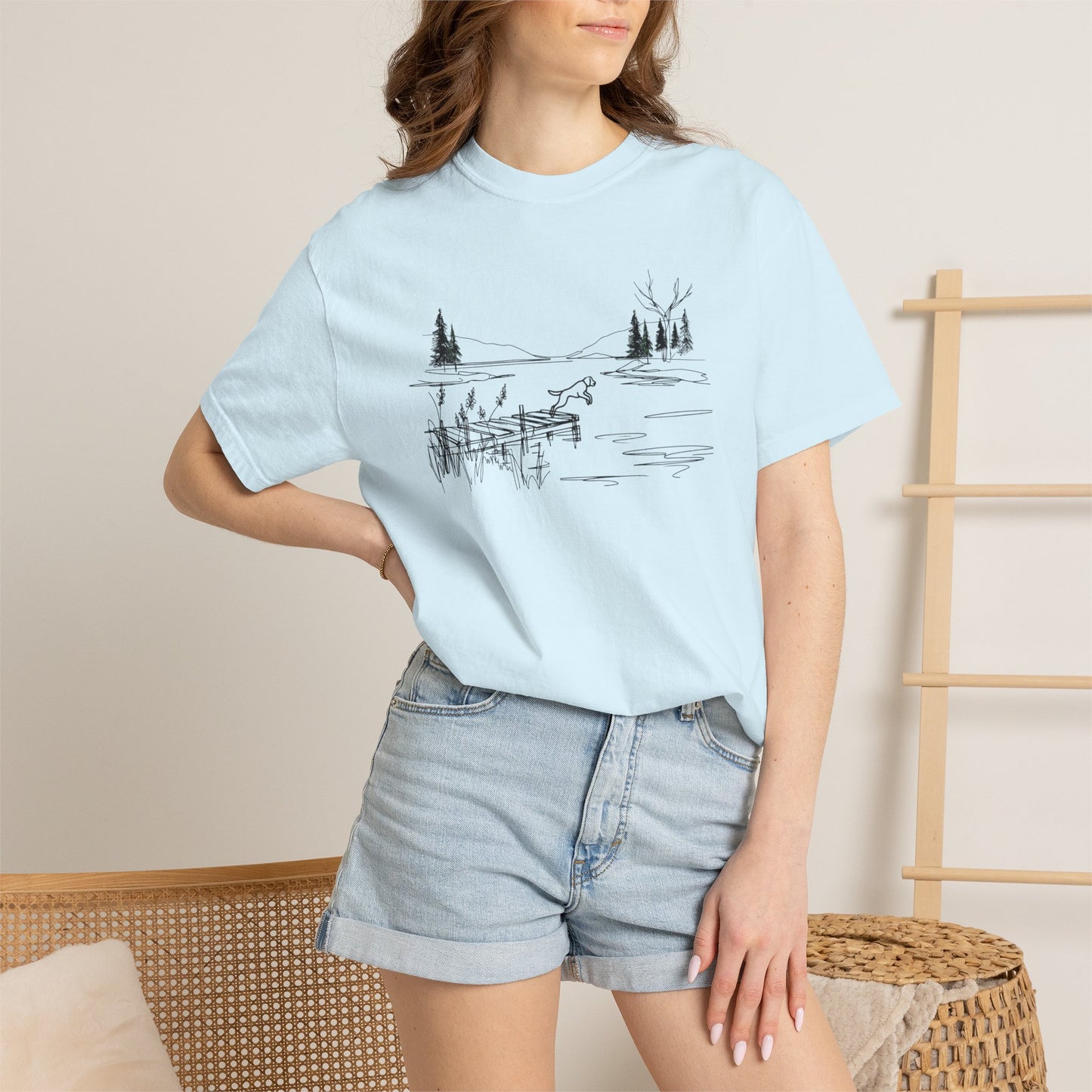 Minimalist Lake Dog Comfort Colors Tee