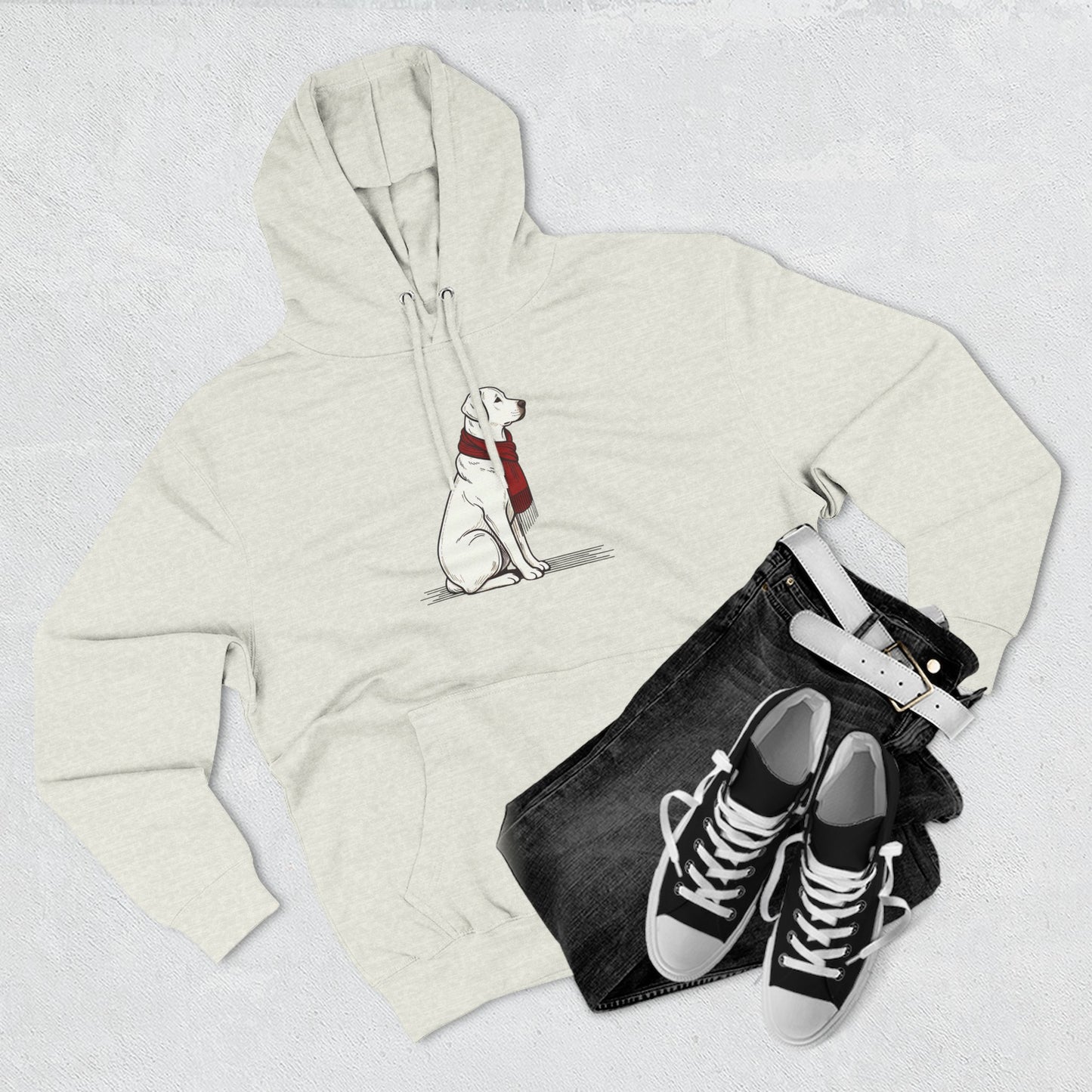 Red Scarf Dog Hoodie