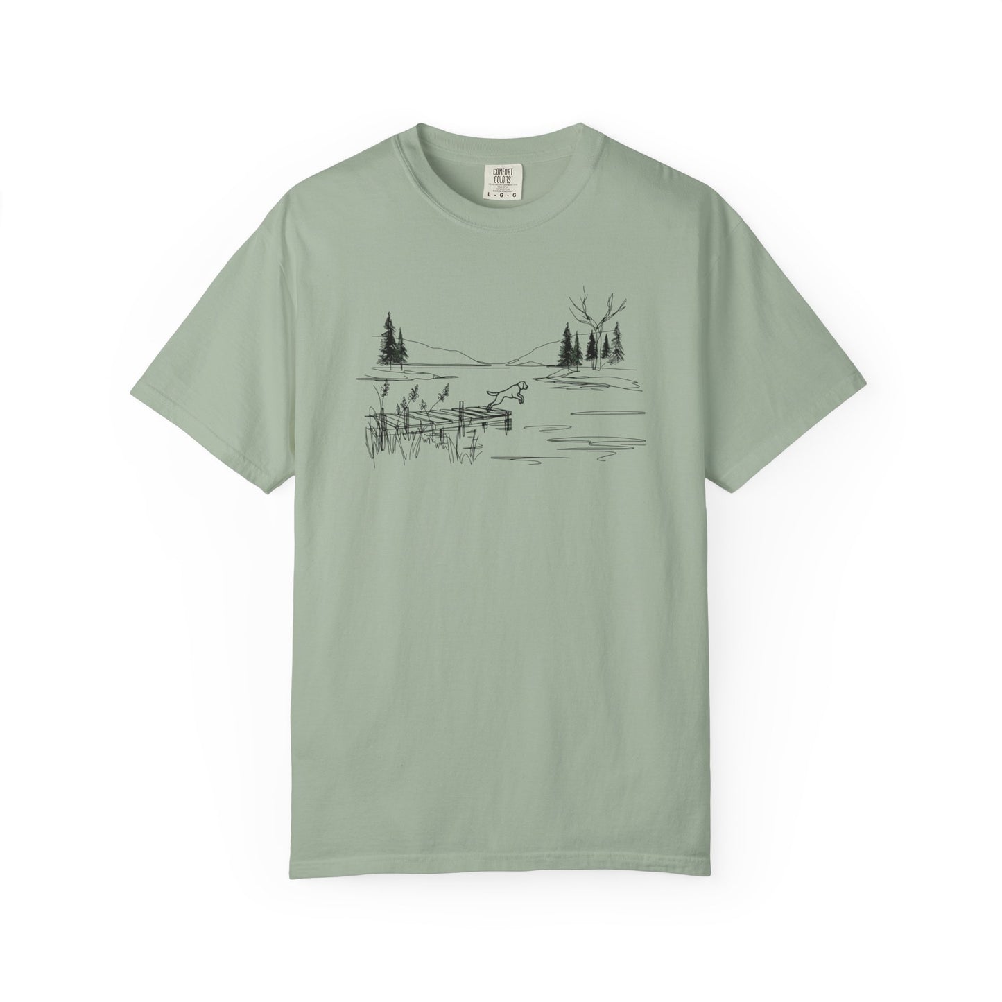 Minimalist Lake Dog Comfort Colors Tee