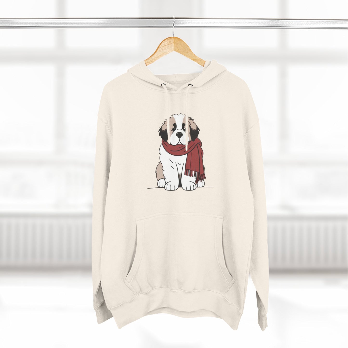 Winter Saint Bernard Winter Scarf Hoodie