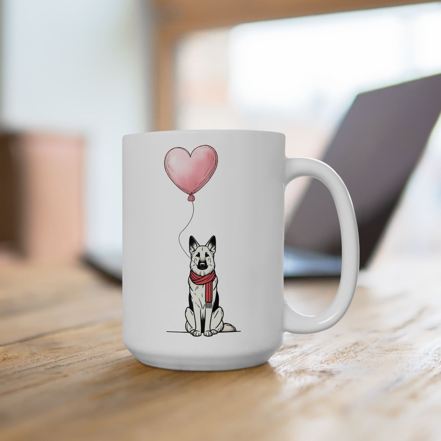 German Shepherd Heart Balloon Mug