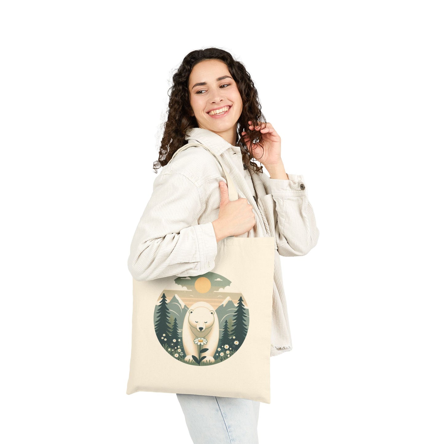 Polar Bear & Wildflower | Double-Sided Heritage Tote